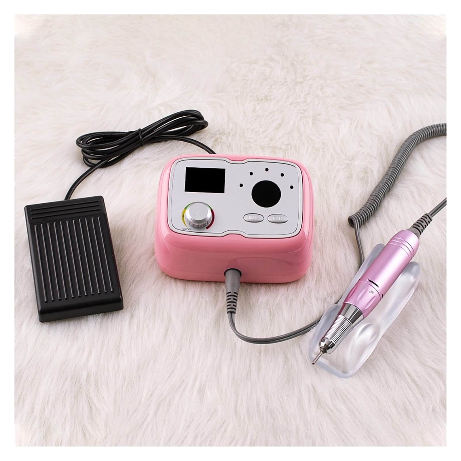 Wiertarka do paznokci Cordless Desktop Paznokci Wiertarka Stojak Manicure Maszyna Przenośna 3500 0PM. Elektryczny akumulator polerki do paznokci(Wit)