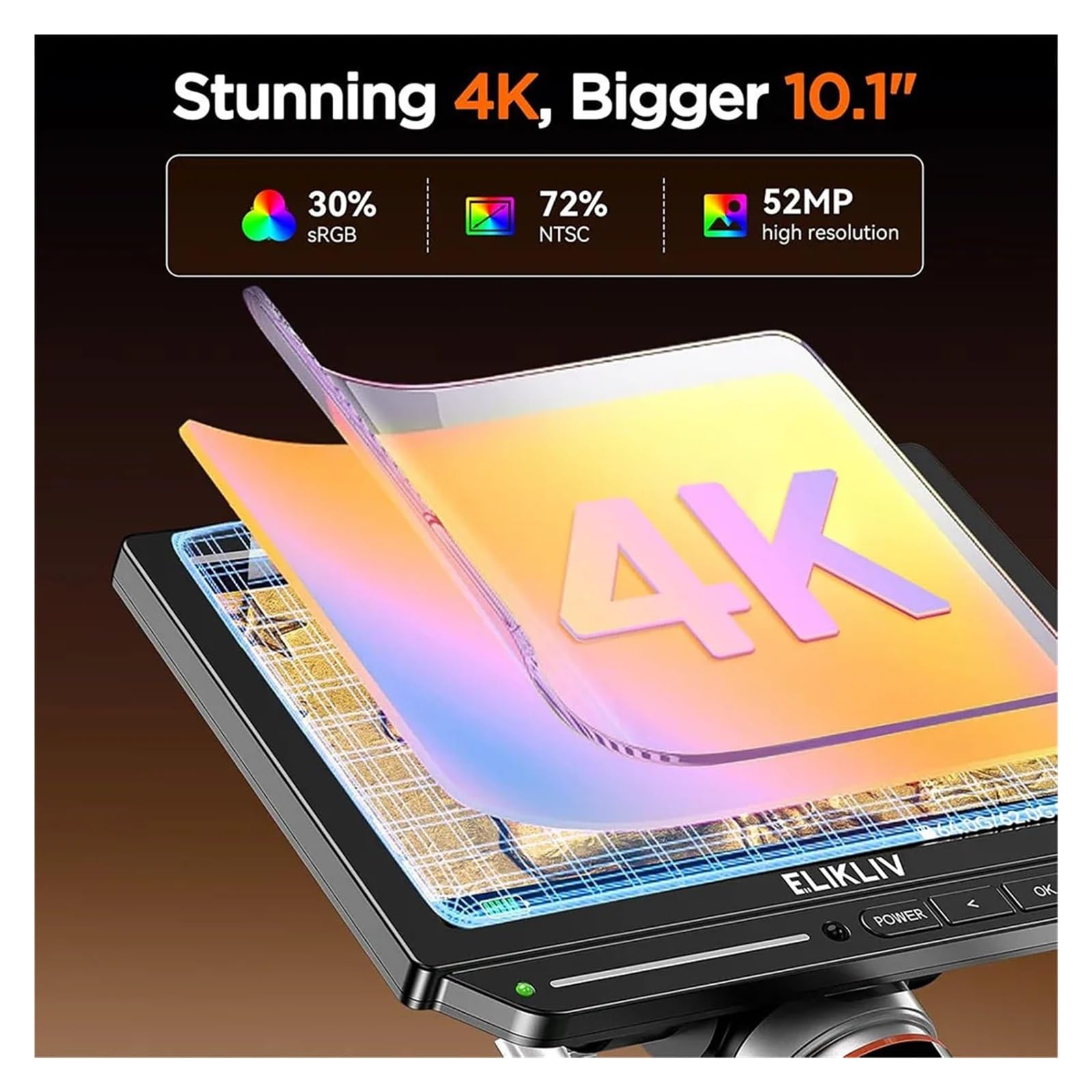 EM4K-AF Flex 10.1'' Autofocus Digital Microscope 4K Soldering Microscopio For Electronics 2000X HDM/I With Arm