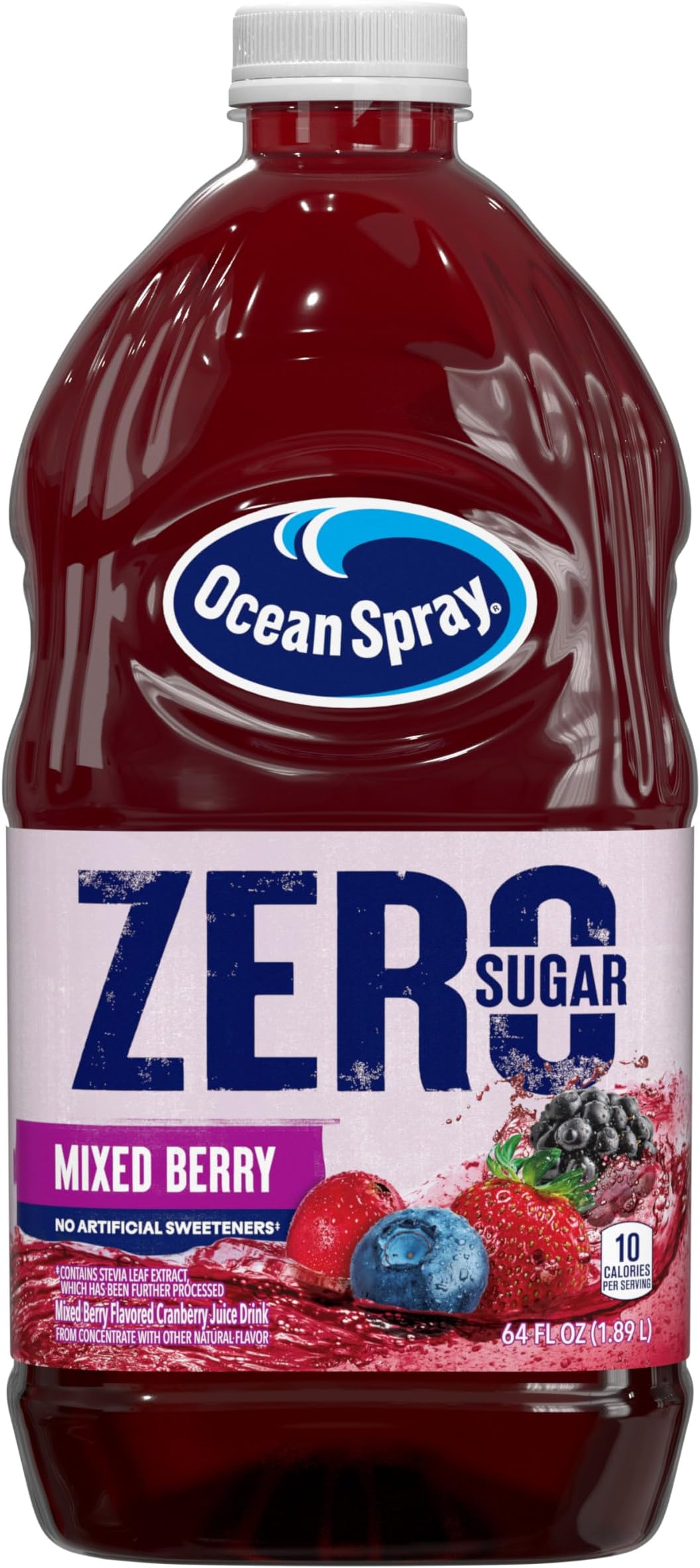 Zero Sugar Mixed Berry Juice Drink, Cranberry Juice Drink Sweetened with Stevia, 180ml Bottle