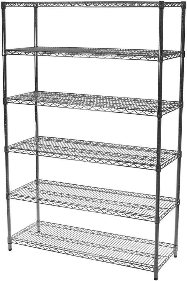 24" d x 30" w x 72" h Chrome Wire Shelving with 6 Shelves