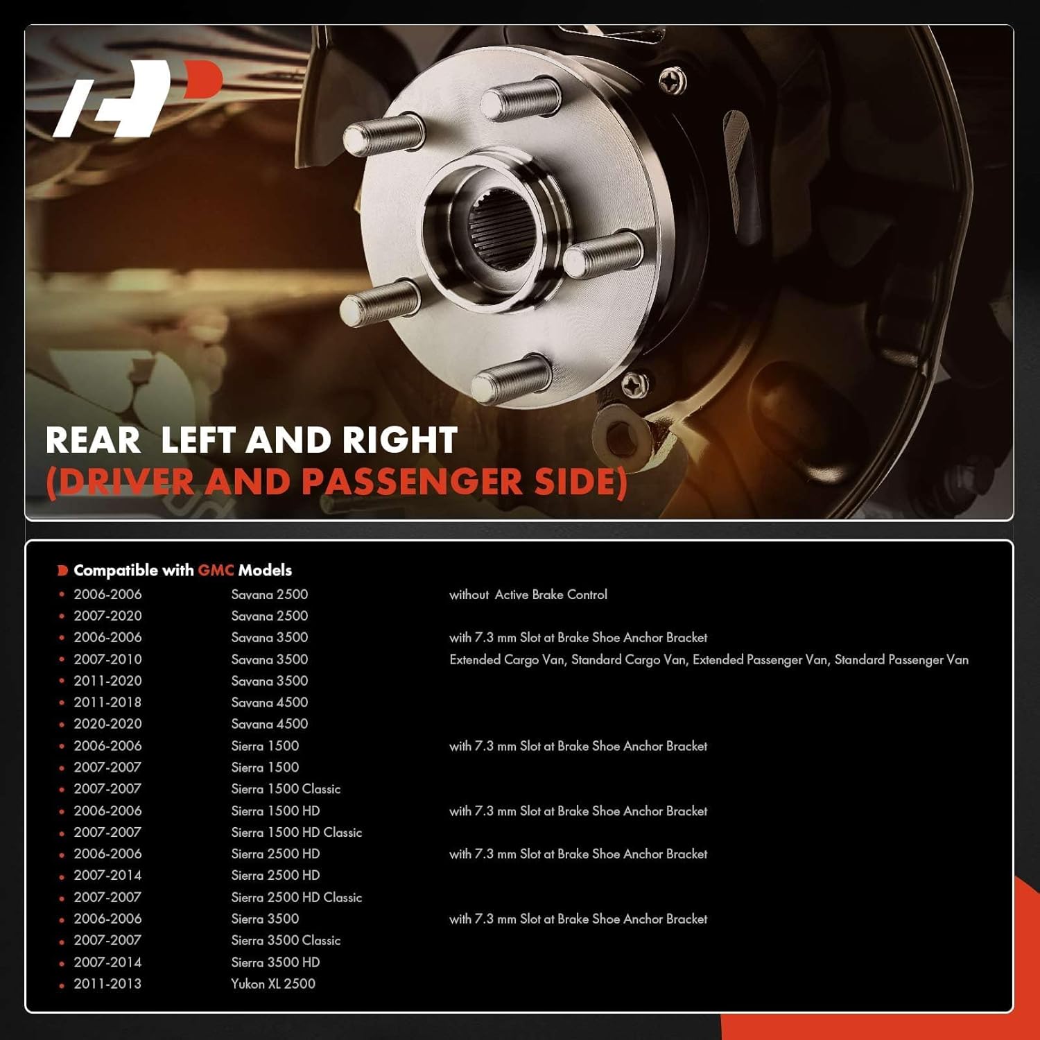 A-Premium Rear Brake Dust Shield Compatible with Chevy, GMC & Hummer - Silverado/Sierra 1500 2500 3500 HD Classic, Yukon XL/Suburban 2500, Express/Savana 2500 3500 4500, Avalanche 1500 2500, H2, 2-PC