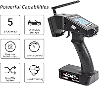 Vista 2 de Radiolink RC4GS V3 Transmisor y Receptor RC de 5 Canales, Controlador Remoto de Superficie de 2.4GHz R6FG Gyro RX Combo, Almacenamiento de 30