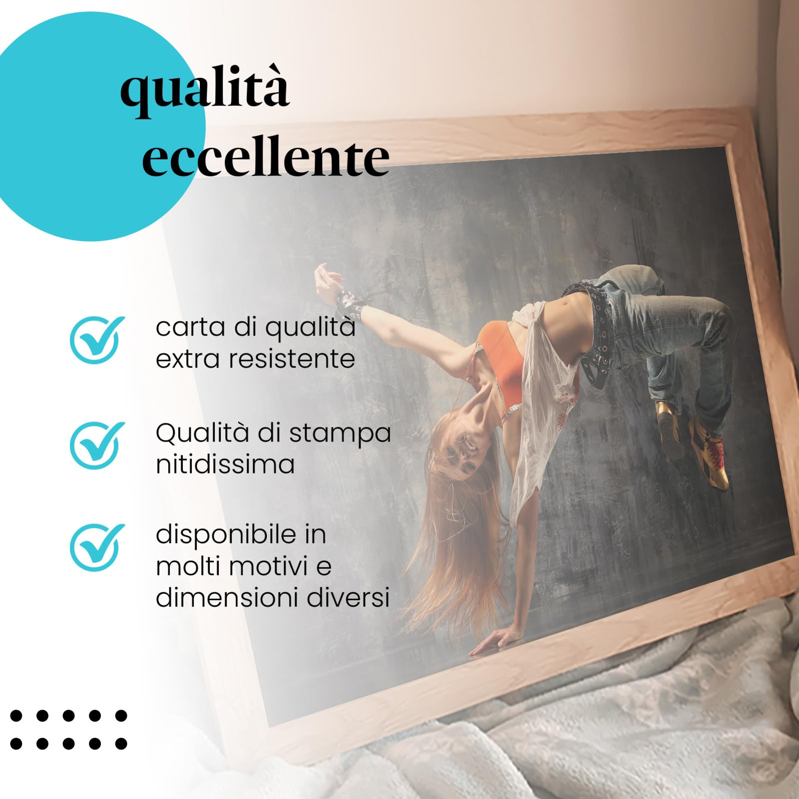 Postereck - 0189 - Hip hop, ballerina, danza, musica, street dance, donna - Decorazione da Parete, Stampa Fotografica, Arredamento Interni, Quadri - Tela - 100,0 cm x 75,0 cm