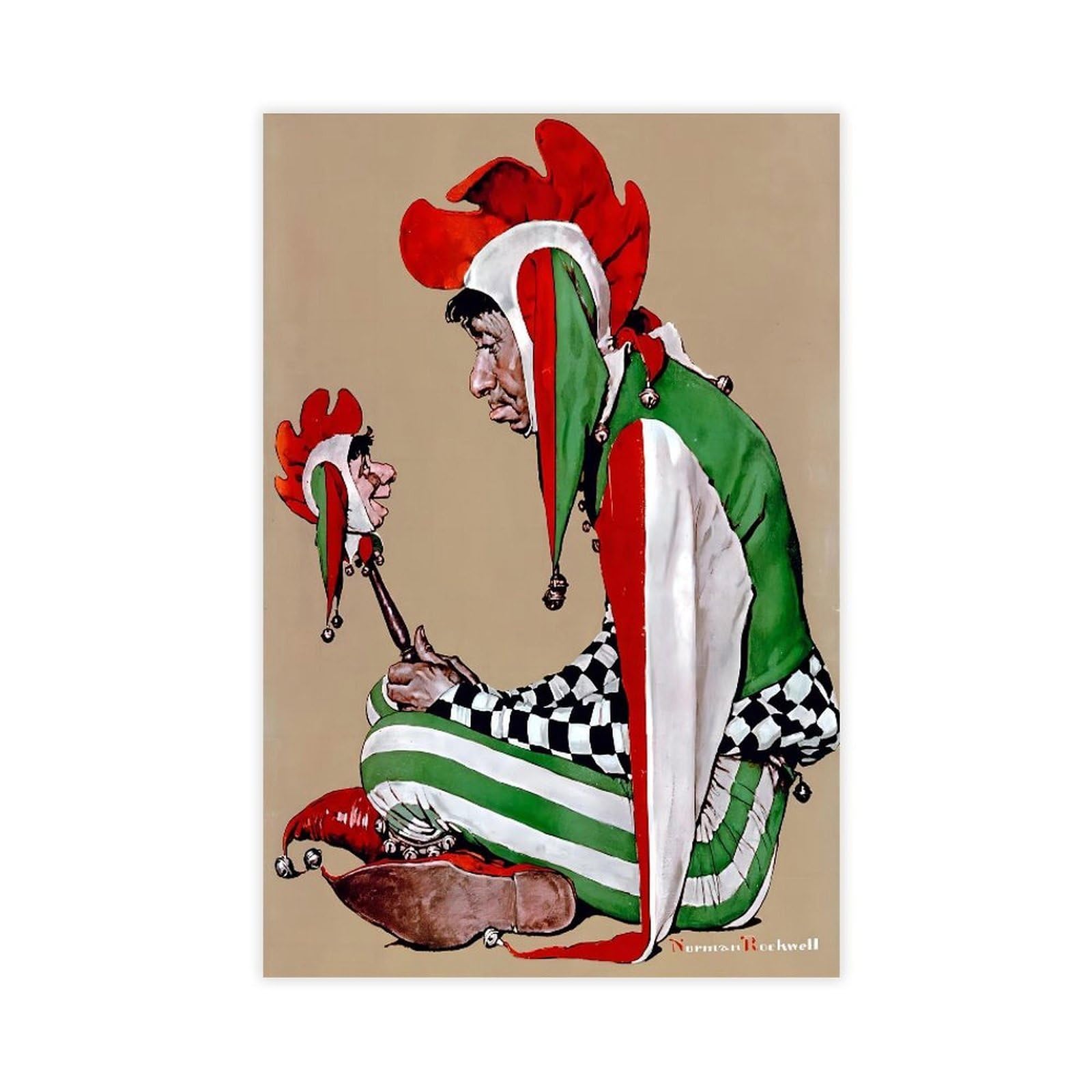 WCYB The Jester, 1939 by Norman Rockwell Prints Posters Canvas Deco Paintings Wall Art For Office Unframe 20" L X 30" W