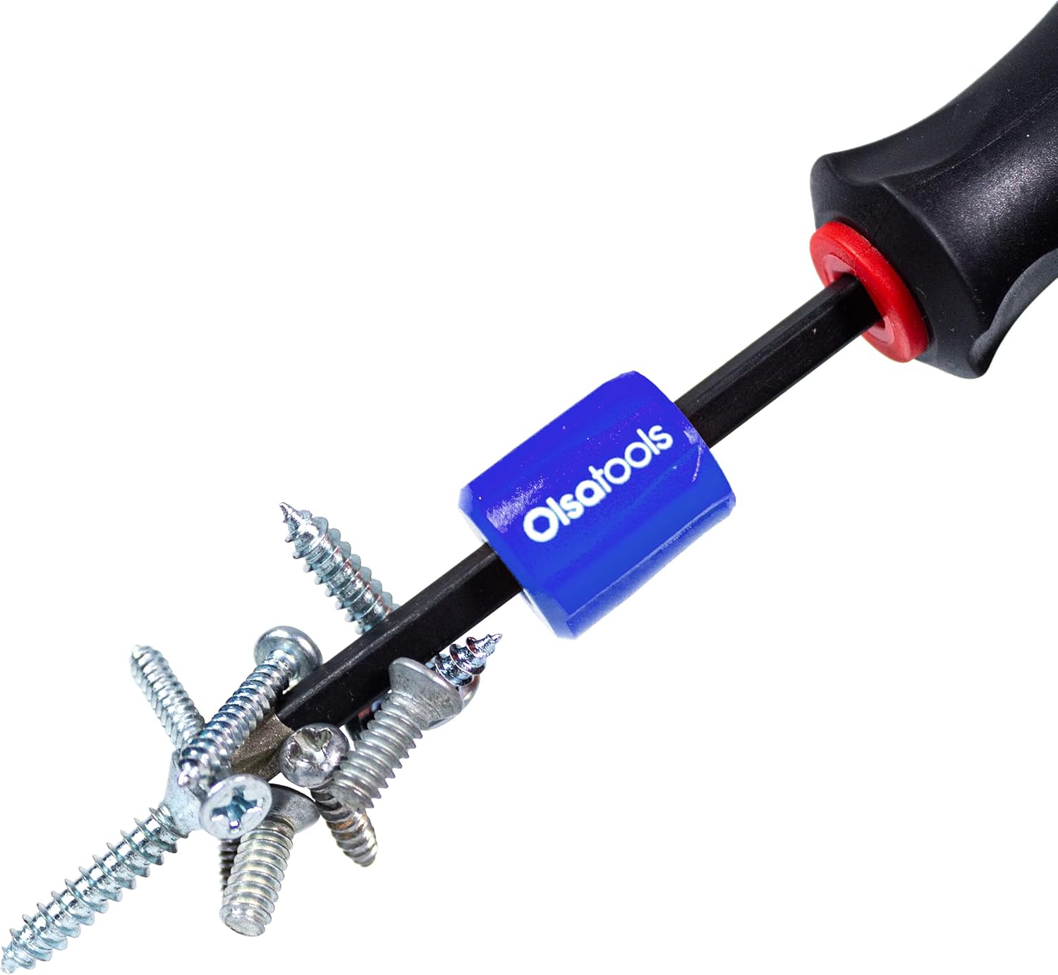 Olsa Tools Bit Magnetizer Ring - 2Pc - Demagnetizer Tool for Magnetic Screwdriver Bits - Powerful Neodymium Magnet for Allen Keys, Hex Bits, and Screwdrivers - Blue - Part: 1286