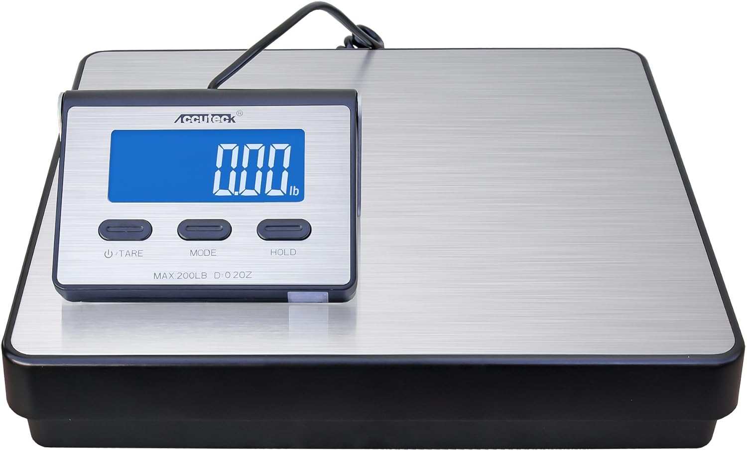 Accuteck A-BC200 200LB x 0.2 OZ Digital Heavy Duty Shipping Postal Scale, Stainless Steel : Office Products