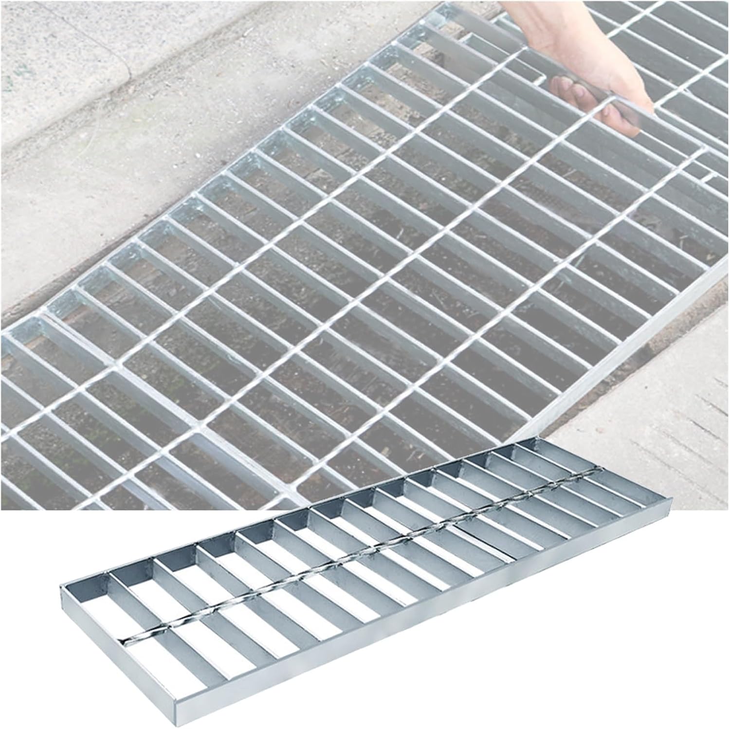 Heavy Duty Steel Grating Drain Cover for Driveways & Walkways - High Load Bearing Metal Trench Grate (50x30x2cm) - Durable, Heavy-Duty Drainage Solution for Maximum Strength