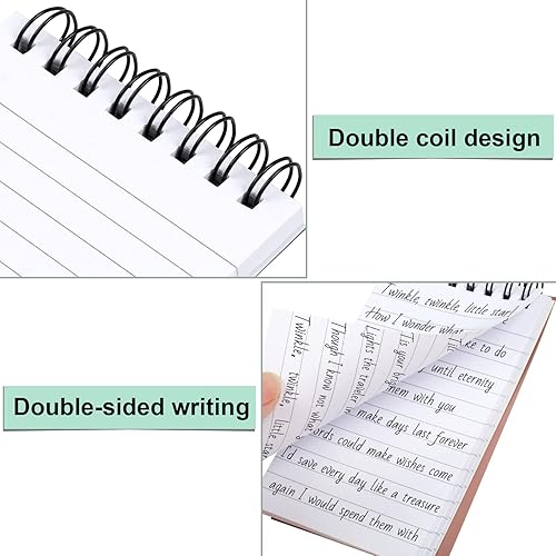 Miniatura 10 de Utron 8 cuadernos en espiral, cuaderno de bolsillo de doble bucle de 3 x 5, mini cuadernos estilo oficina, bloc de notas pequeño de bolsillo