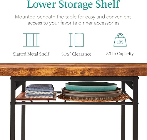 Miniatura 4 de Best Choice Products Juego de comedor moderno de 3 piezas, comedor que ahorra espacio para cocina, comedor, espacio pequeño con marco de acero,