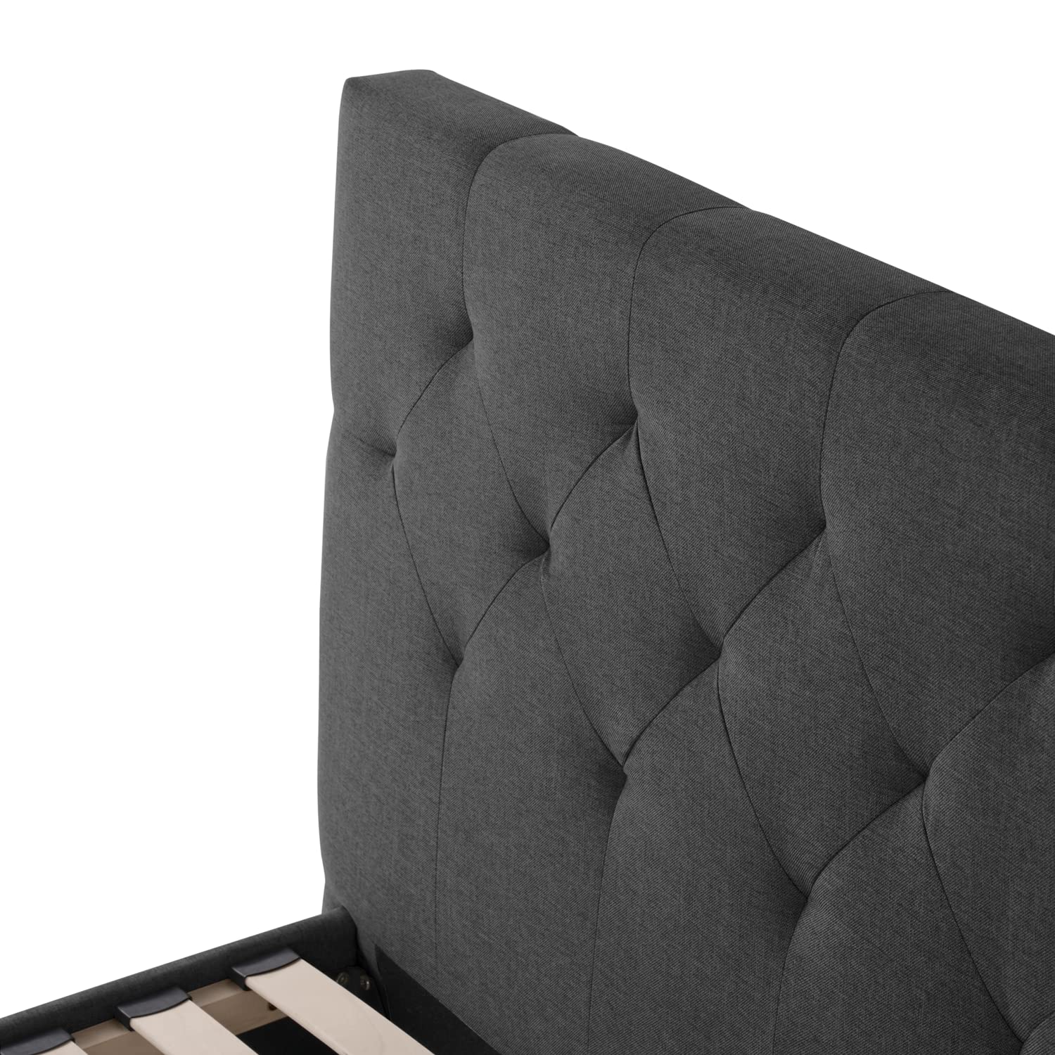 Letto Paris Matrimoniale 160 x 200 PARIS, Grigio Ardesia, Marchio Italiano di Qualità, Doghe INDIPENDENTI Rinforzate, Materiali e Finiture PREMIUM, Sistema Doghe Antirumore, Montaggio Facile