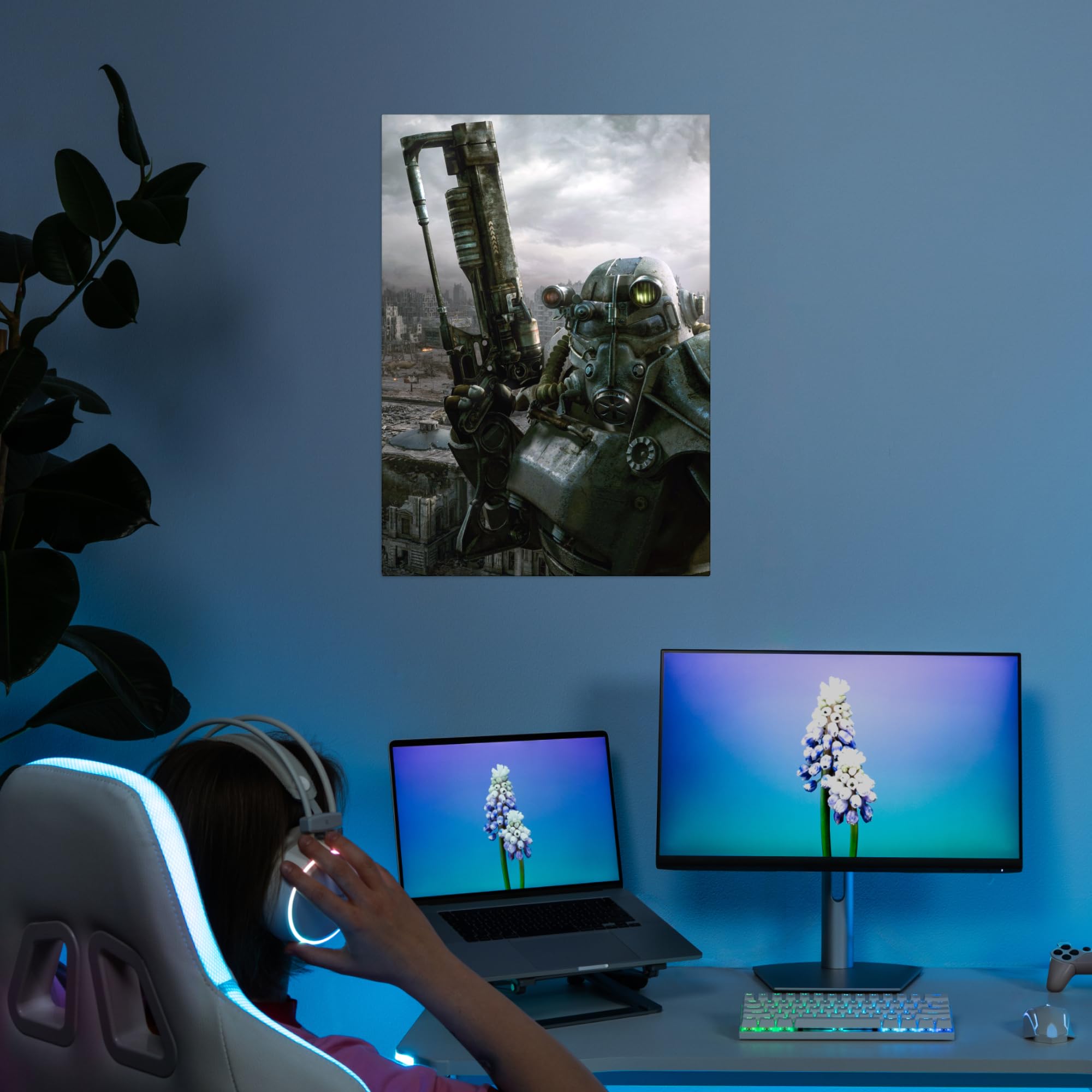 Displate - Poster In Metallo - Montato a Magnete - Fallout - Mech Suit
