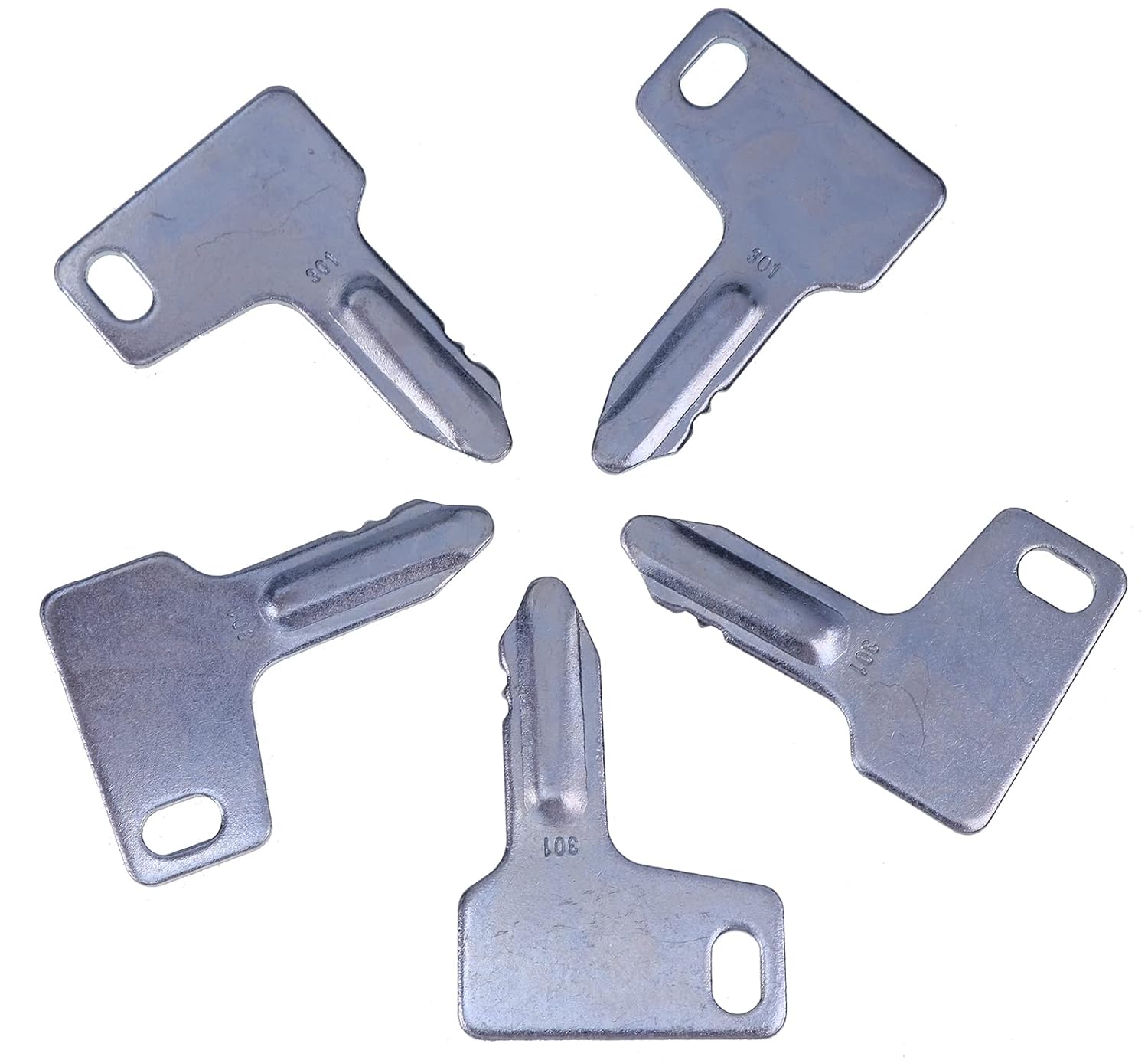 Solarhome 5pcs Ignition Keys AT110583 RG60472 933110-00301 Key 301 for Yanmar SV08-1 SV100 SV100-1 Mini- Excavators YB301 YB351 B14 B22-2 B7-3 SV100 VIO17 CBL40 V3-3 V4-5