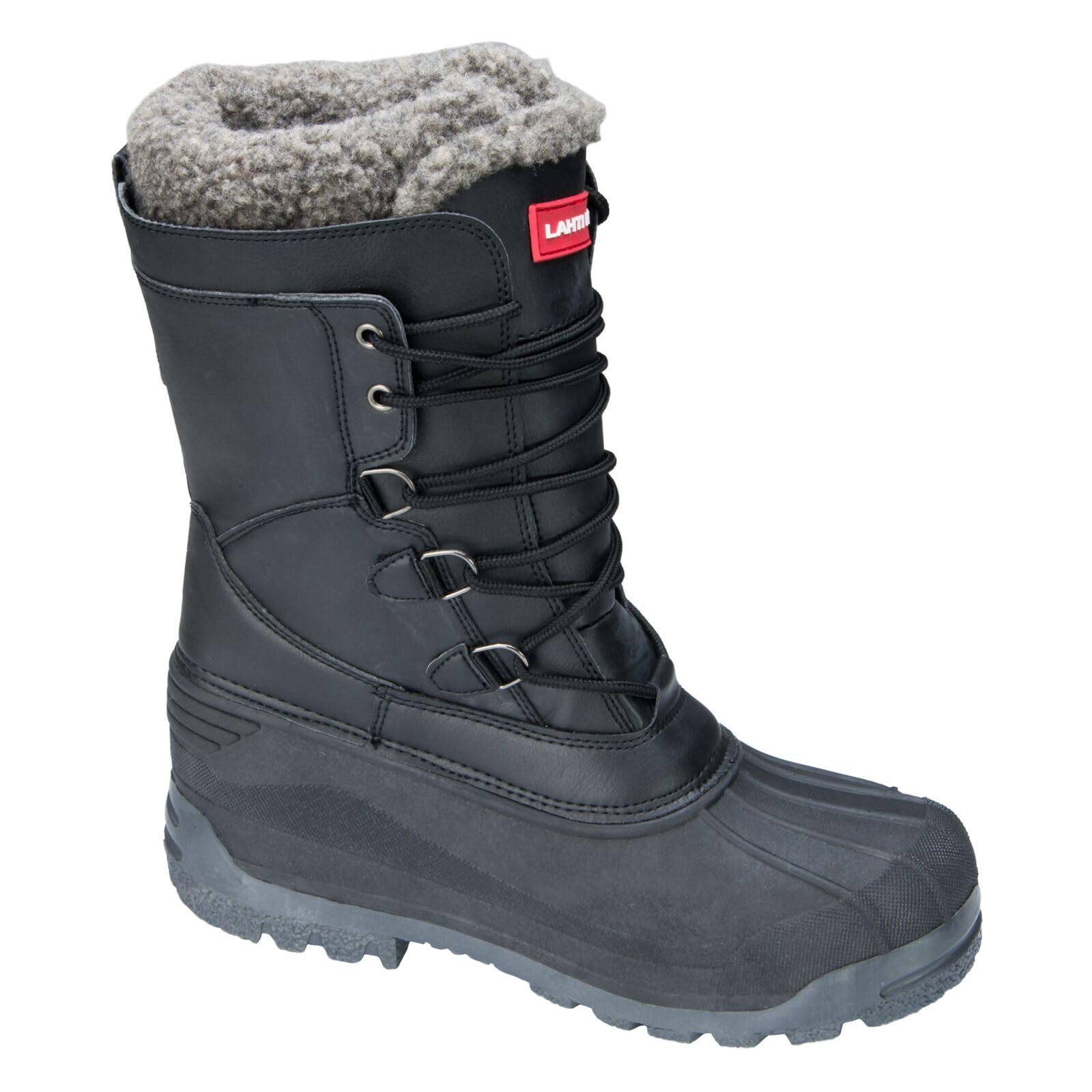 Botas de piel para hombre LAHTI PRO en negro y gris de caña alta 2