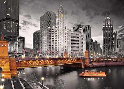Miniatura 2 de EuroGraphics Chicago Michigan Avenue - Rompecabezas de 1000 piezas color negro