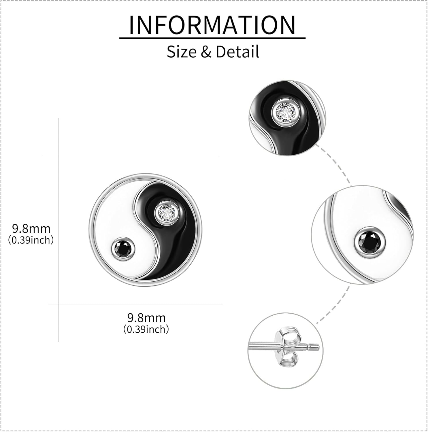 Viking/Yinyang/Eye of Horus/Atheist/Triangle/Square Earrings Stud Sterling Silver Viking Egyptian Jewelry Gift for Men