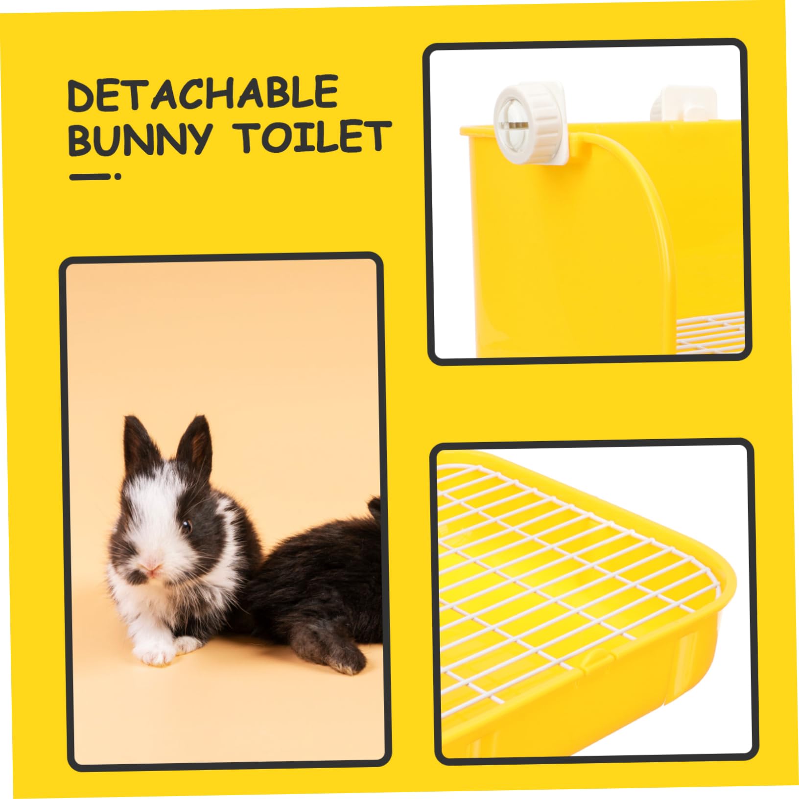 Contenitore Toilette in Plastica con Base Filtro per Coniglio Nano e Criceti Pulizia Facile Lettiera per Animali Piccoli