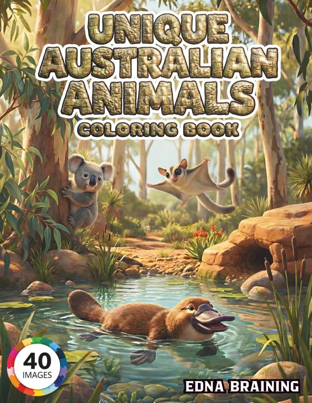Unique Australian Animals Coloring Book: A Wildlife Adventure Down Under with Fun Facts: 40 Cute & Easy Coloring Pages of Kangaroos, Koalas, Quokkas, ... for Kids Ages 4-8 (Wild World Explorers)