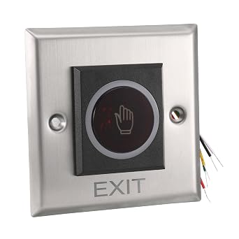 uxcell IR No Touch Door Release Exit Button NO/NC/COM Sensor Switch with LED Indicator for Access Control 86mmx86mm Panel 12V 3A