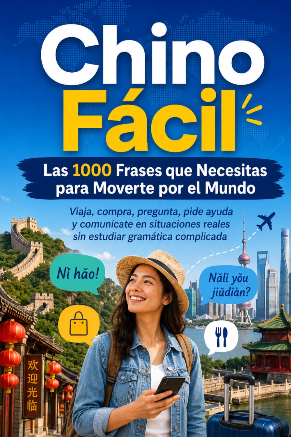Chino Fácil: Las 1000 Frases que Necesitas para Moverte por el Mundo: Viaja, compra, pregunta, pide ayuda y comunícate en situaciones reales sin estudiar gramática complicada