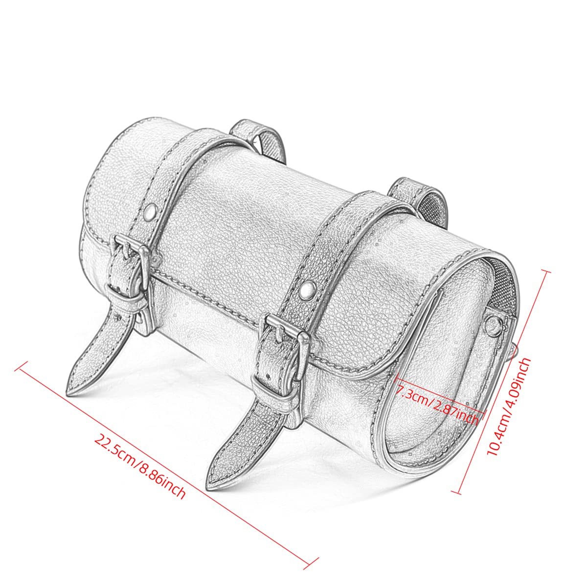 Borsa da sella per moto, mini forcella da moto, manubrio in pelle PU, custodia per attrezzi (D)