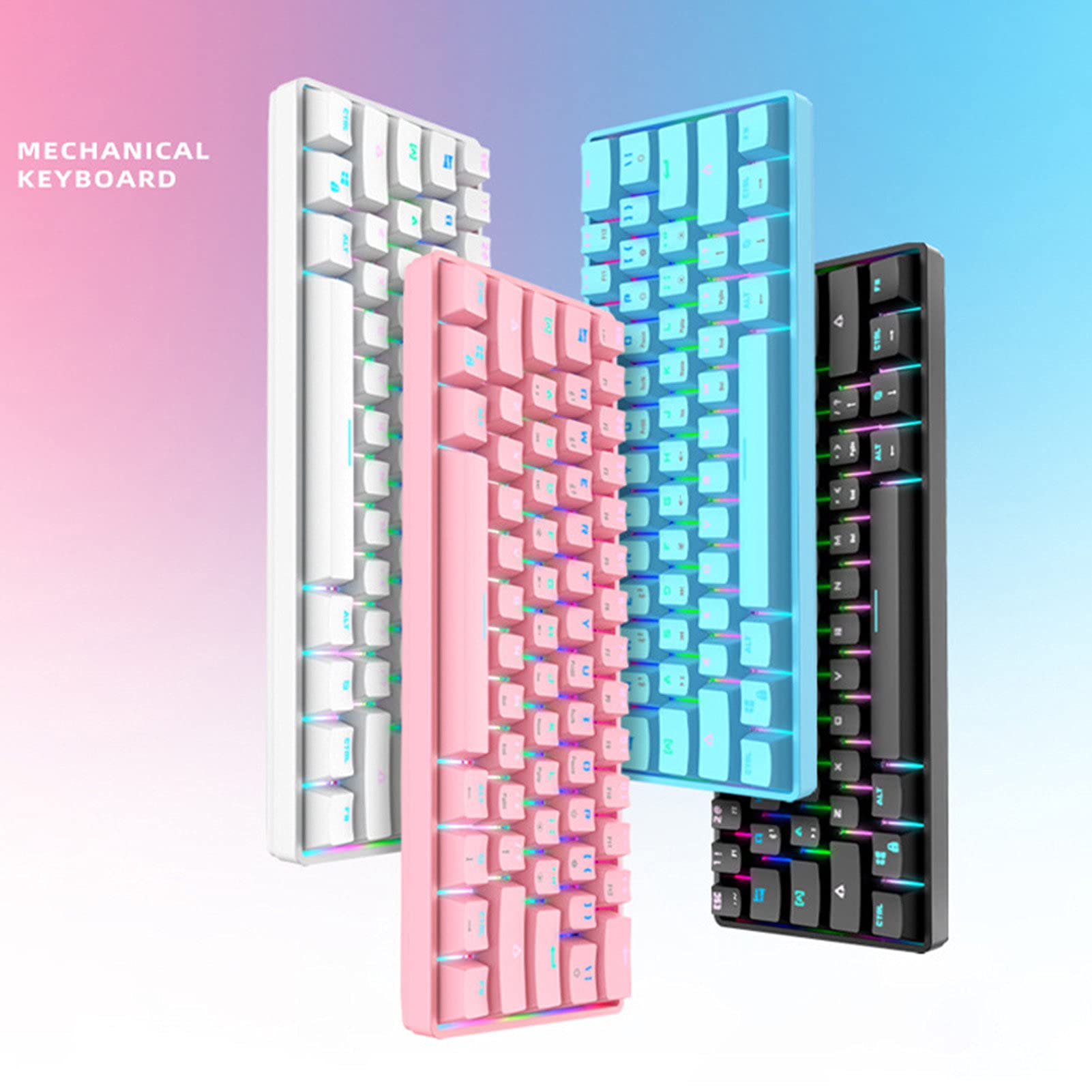 ADITAM Ricevitore 61-Key Dual-ModeLighting - Compatibile Ricarica Keyclick Tastiera Meccanica cablata per PC Tastiera cablata per Computer Periferiche per Computer Double The Comfort
