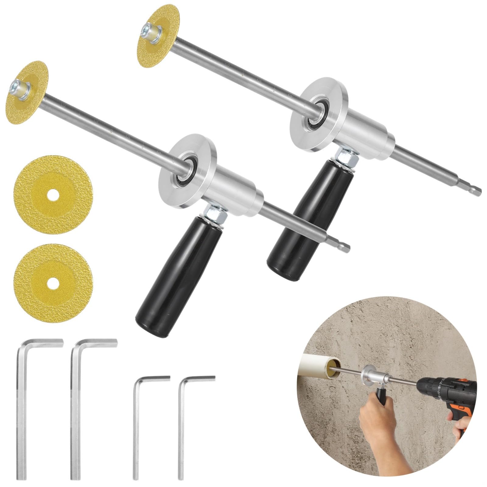 Coupe-tuyau PVC intérieur réglable avec roue de meulage pour sectionner sans effort