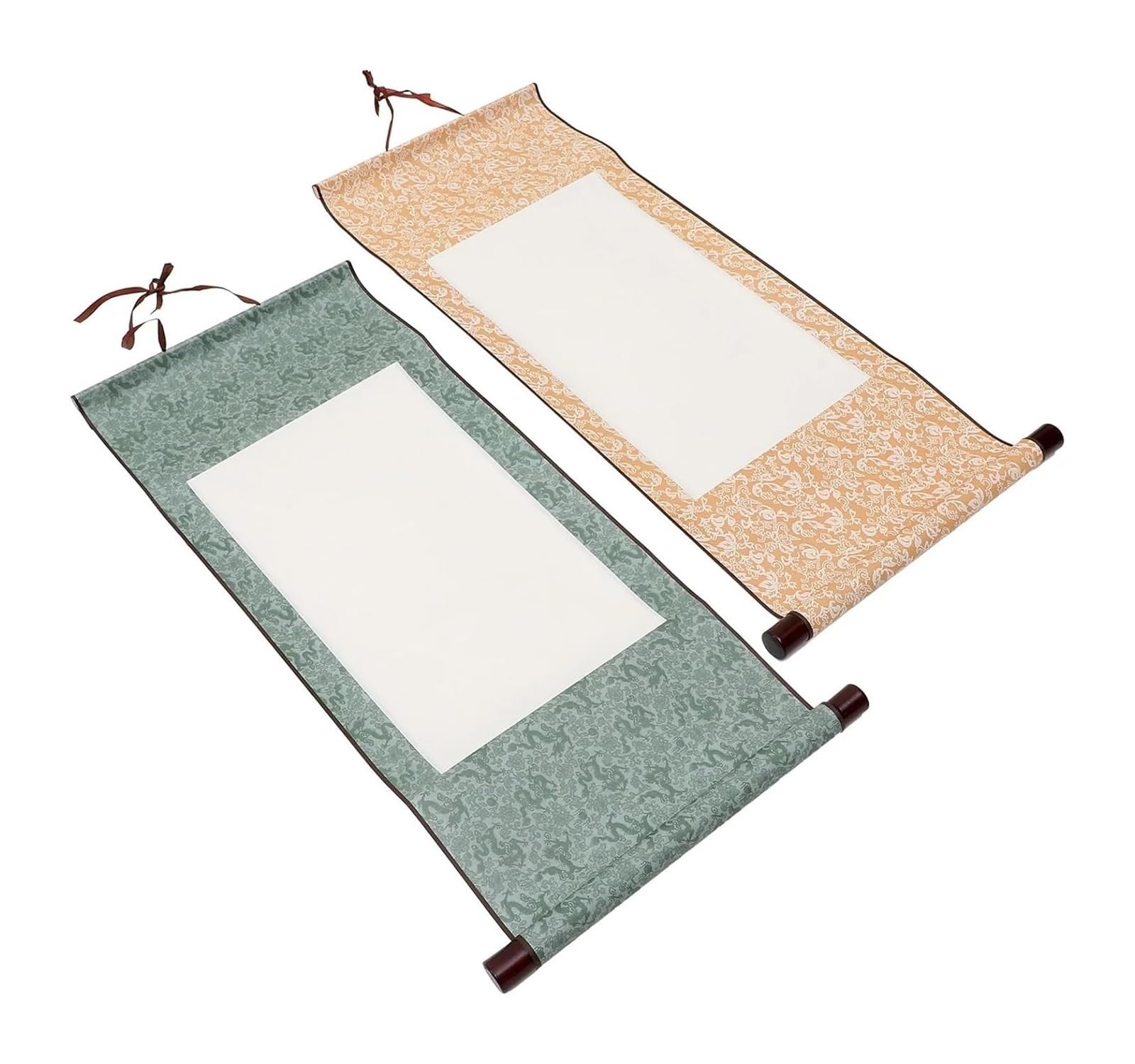 Chinese Blank Calligraphy Scroll, Blank Chinese Calligraphy Painting Hanging Scroll Paper 2pcs Assorted 70x35x2.5cm