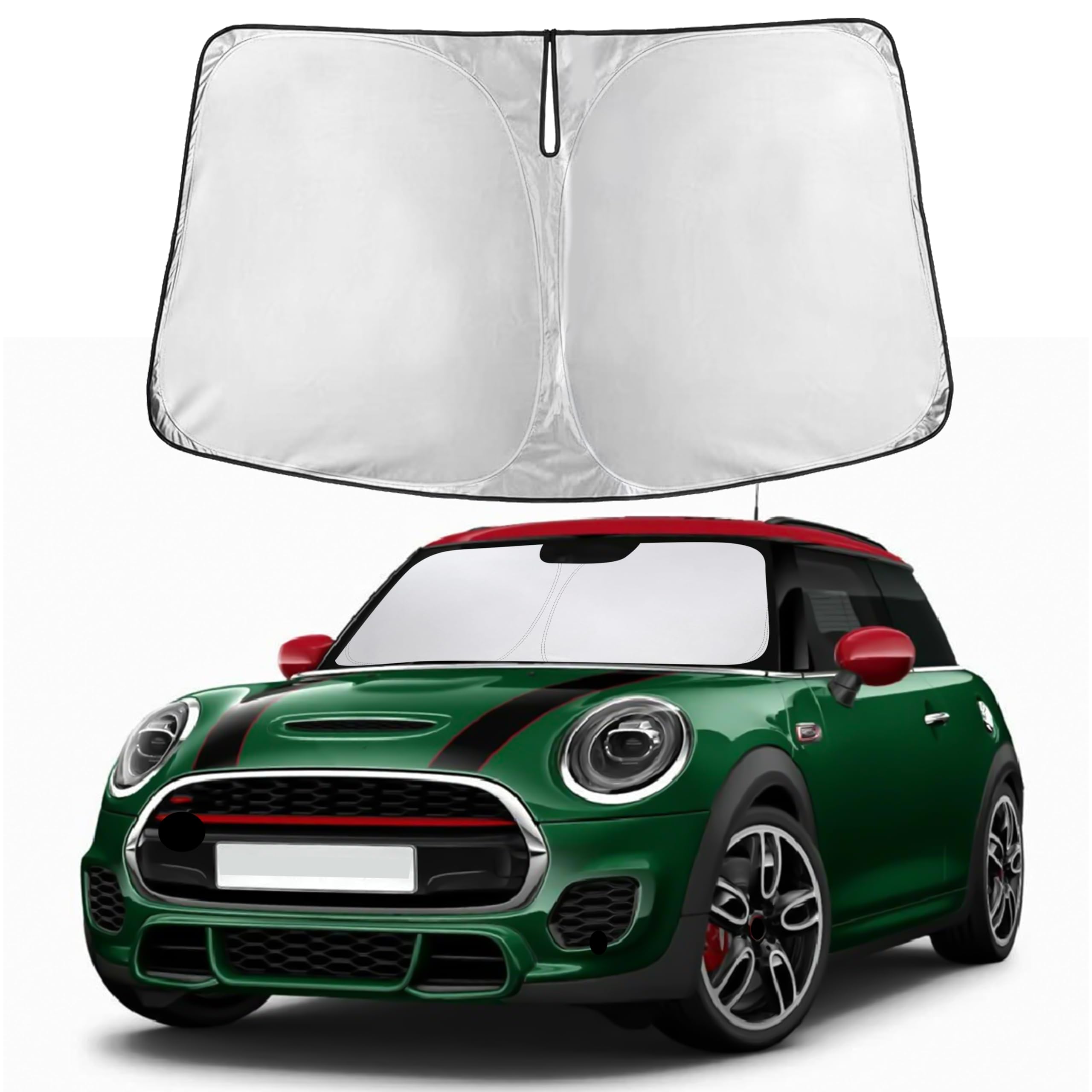 Autovir Windshield Sun Shade Fit for 2014-2022 2023 2024 Mini Cooper F55 Sunshade, Front Car Window Shades Sun Visor, Blocks UV Rays & Heat, Car Accessories Fit for Mini Cooper F55 2014-2024
