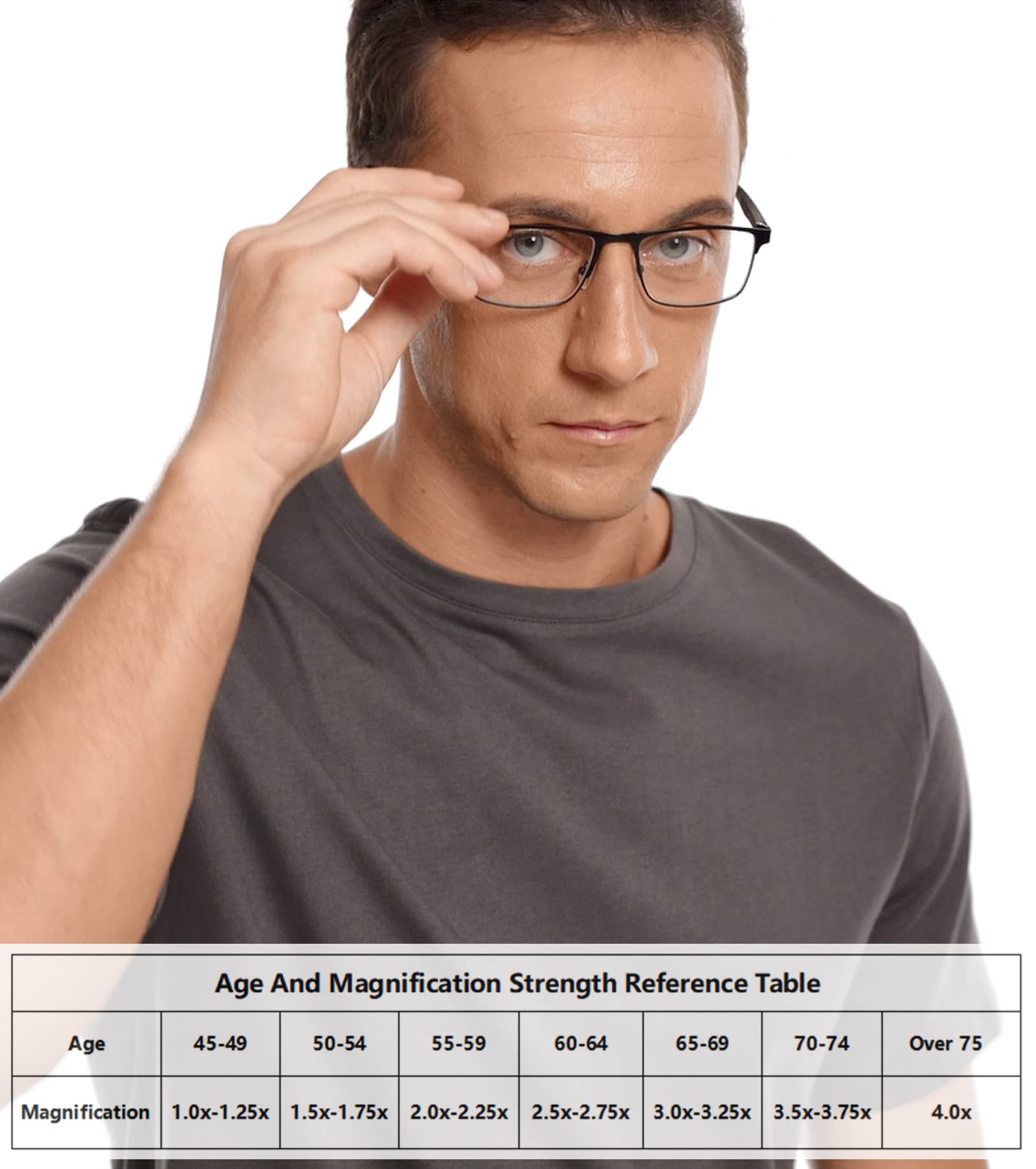 Dilly Vision 4-Pack Mens Reading Glasses Blue Light Blocking,Spring Hinge Stylish Metal Full Frame Readers for Men Anti Glare Filter Eyeglasses +1.0