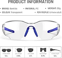 Vista 2 de Safety Glasses Anti-Fog Lens,Adjustable Frames Eye Protection Goggles For Men Women