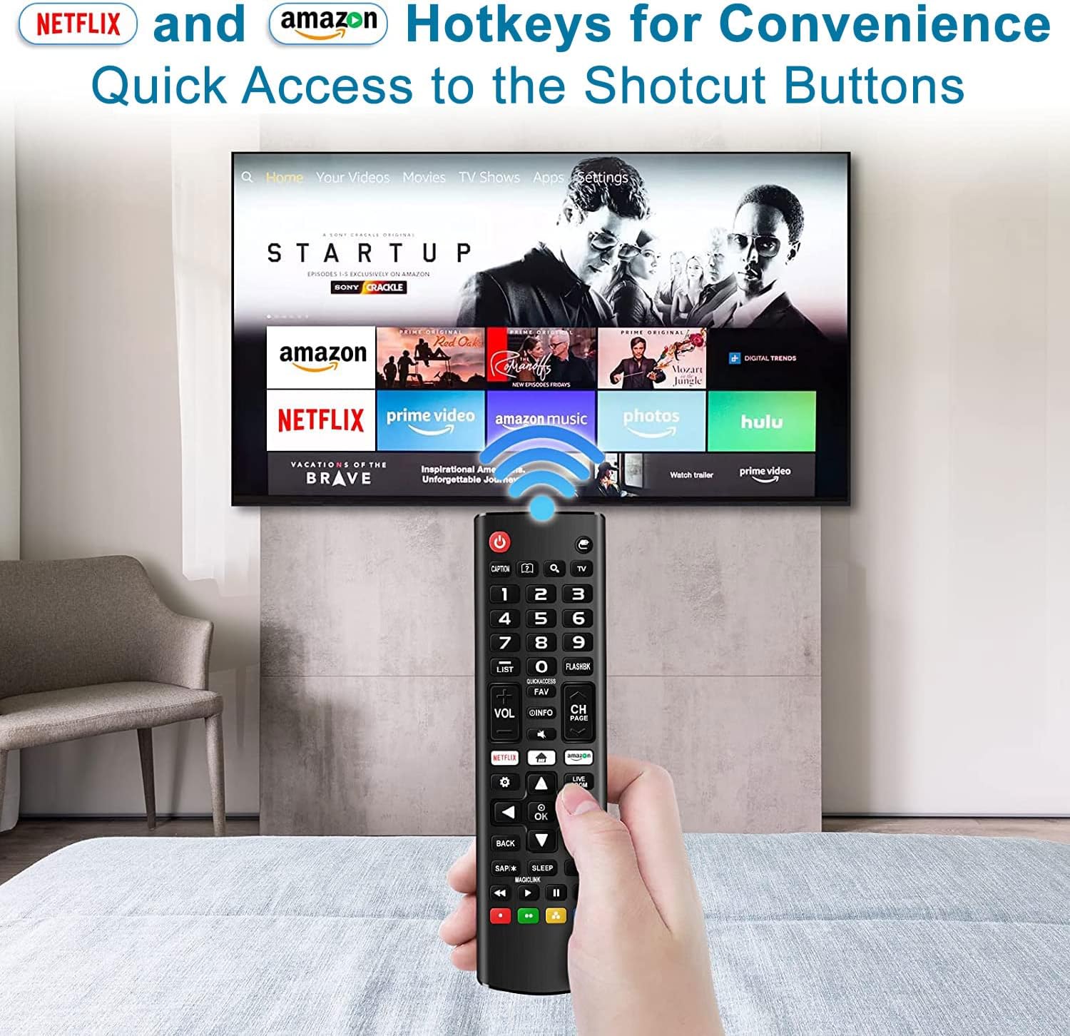 Universal Remote Control for All LG Smart TV LCD LED OLED UHD HDTV Magic 3D 4K Webos TVs AKB75095307 AKB75375604 AKB75675304 AKB74915305 AKB76037601 AKB75675313 AKB75855501 - Hospitality Standard image 7 of 7 B0BJFLSHMX