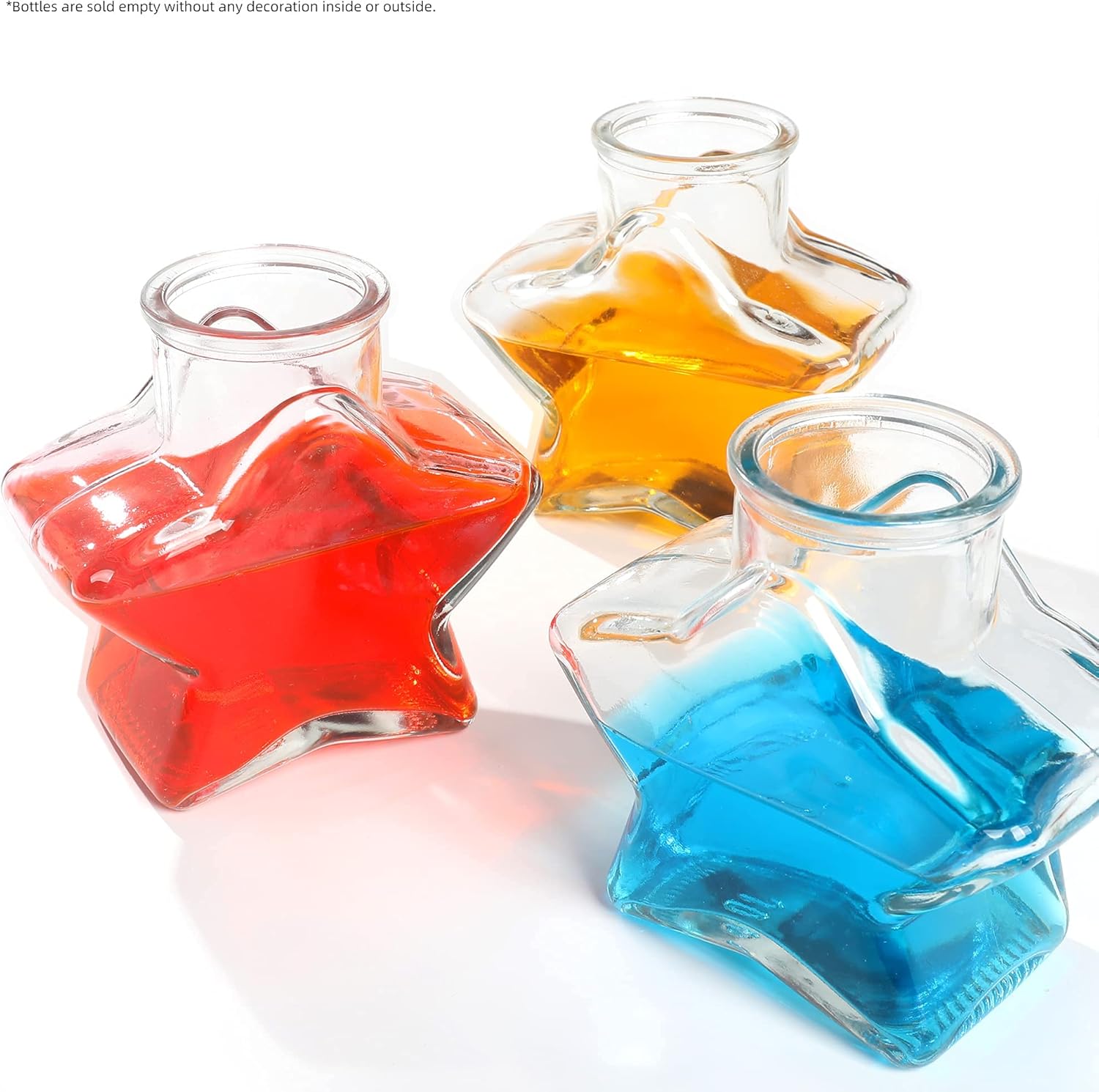 Magic Season Decorative Glass Bottles with Cork Stopper (10 oz. Five-Pointed Star Bottles / 2 Pcs) : Everything Else
