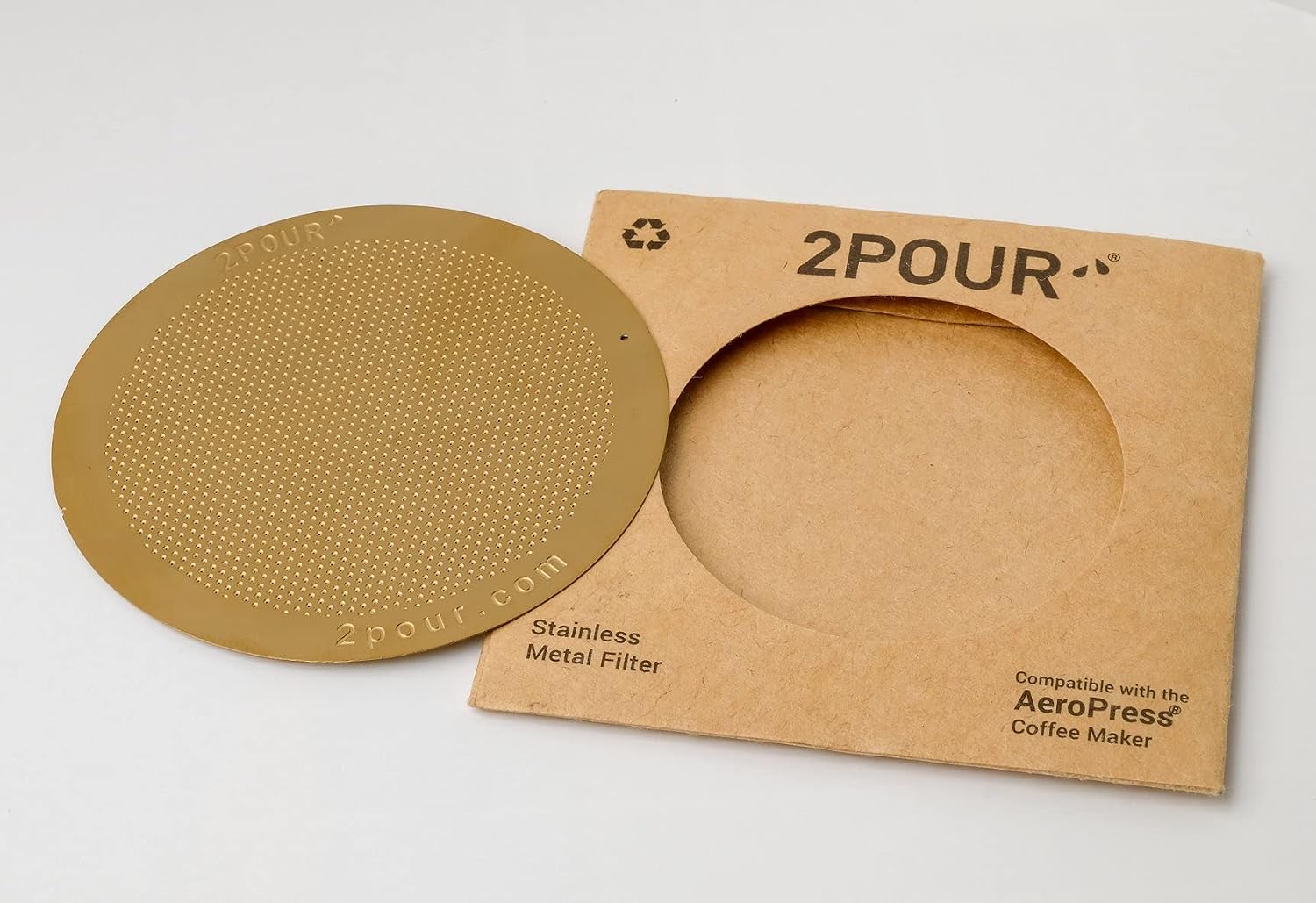 Reusable Replacement Paper Filters Compatible With The Aeropress® Coffee Maker/Aeropress® Go - Vegan Non Bleached Natural - Free USA Shipping available! (1 Pack - 350x Standard)