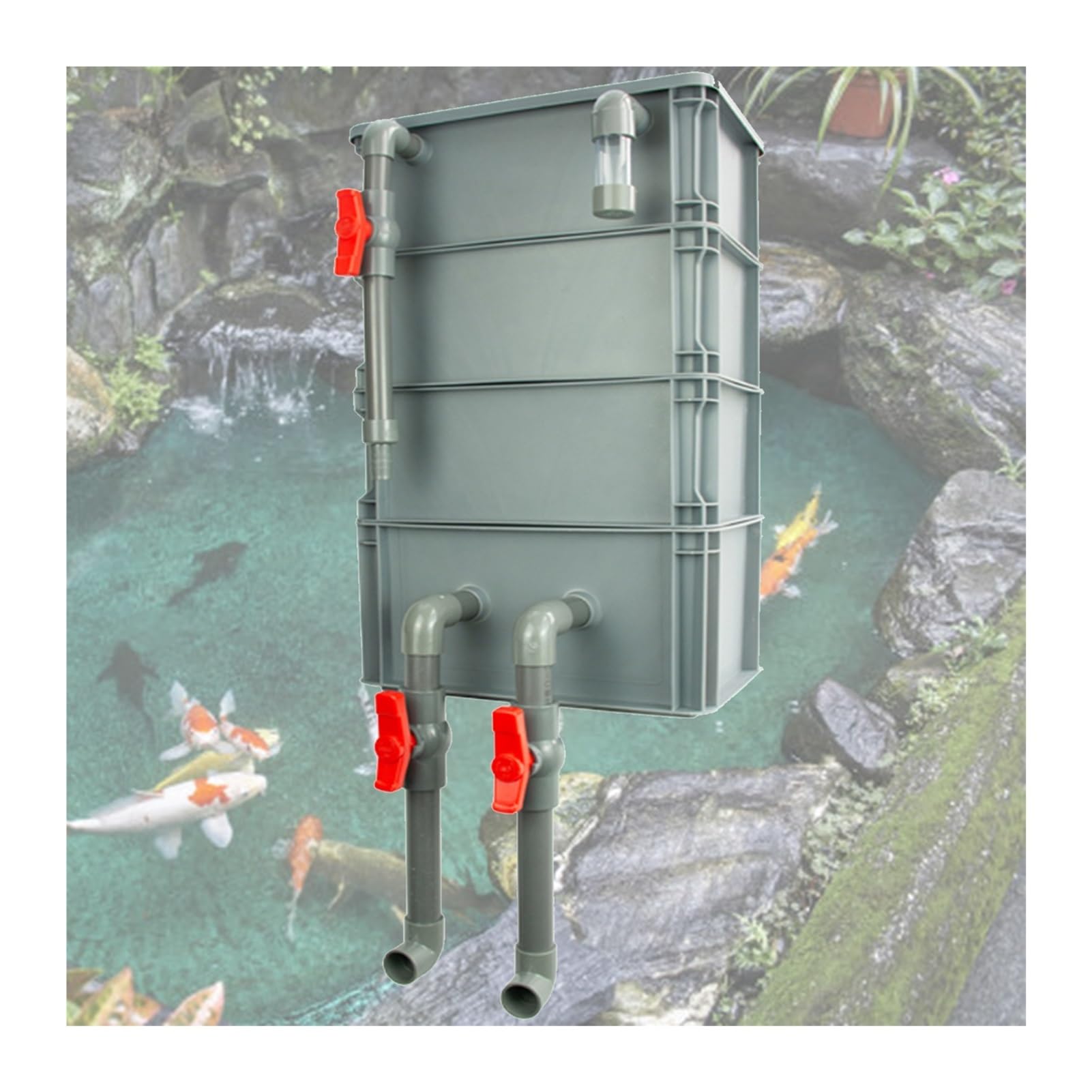 Boîte de Filtre d'aquarium Externe PE | Rouge plusieurs tailles for la filtration d'aquarium et d'étang(11.81x7.87x20.28in/30x20x51.5CM)