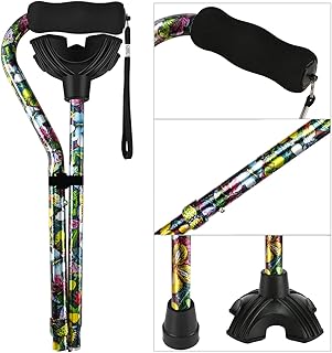 Walking Cane YOKABOZE Folding Walking Cane Adjustable Canes and Lightweight Aluminum Walking Stick for Men/Women Balancing...