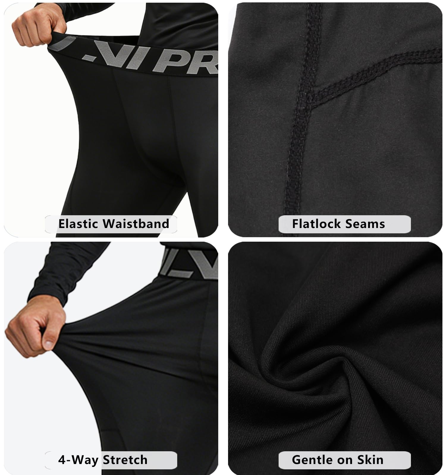 Hombre Pantalón de Compresión Deportivo Mallas con Bolsillos para Teléfono