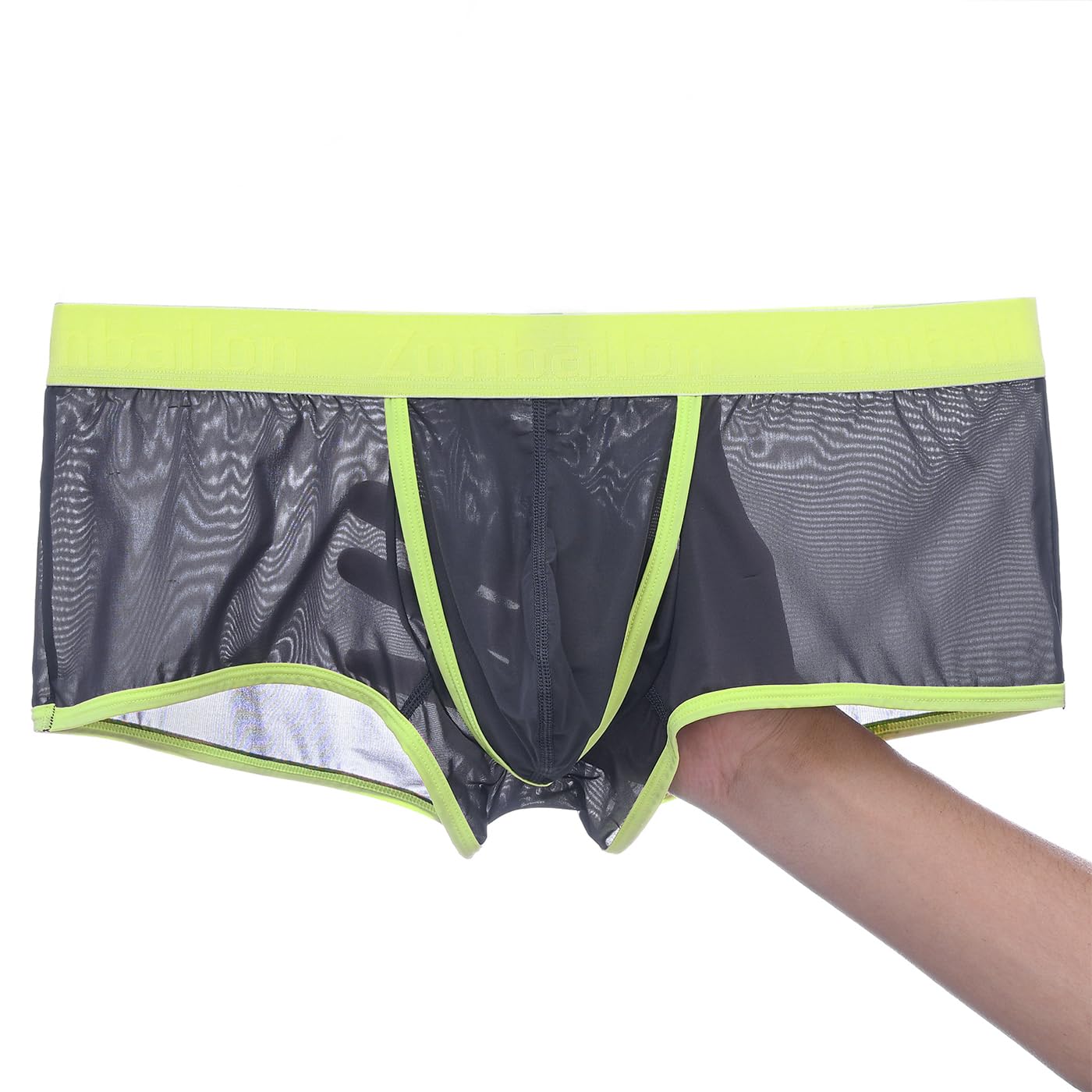 SUMABA Mens Sexy Mesh Boxer Briefs with Ball Pouch Size S-3XL