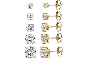14 Karat Gold Plated Stud Earrings: Shining Elegance for Women