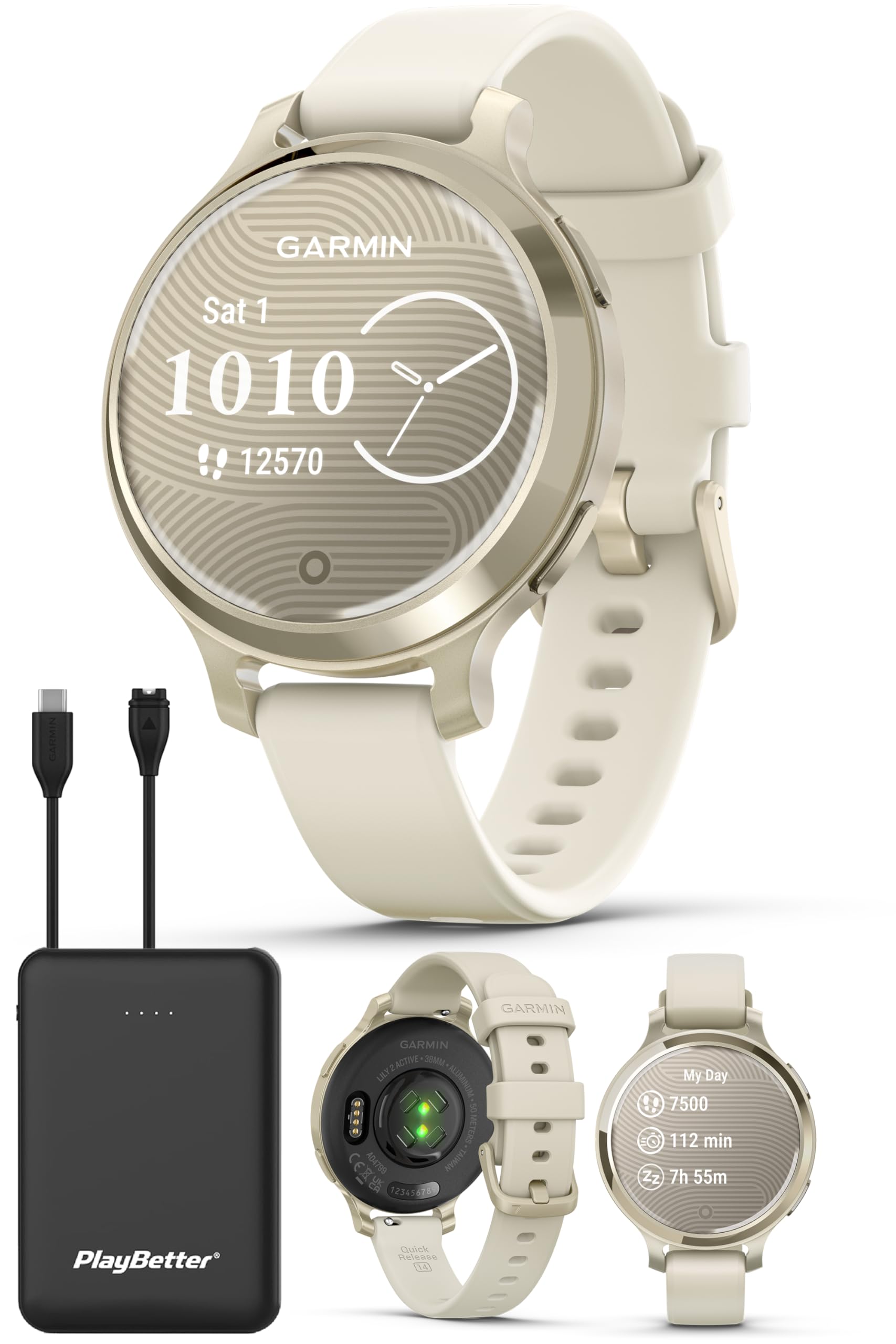 Amazon.com: PlayBetter Garmin Lily 2 Active (Lunar Gold/Bone