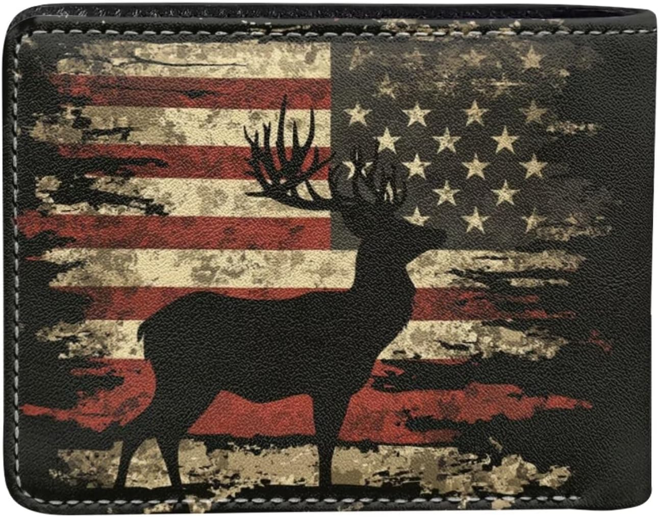 Coldinair American Flag Boy Cool Wallet Deer Leather Wallet for Boys Kids Purse Bifold Rfid Blocking Wallet with Coin Pocket and Card Cash Holder for Youth Men - Image 3