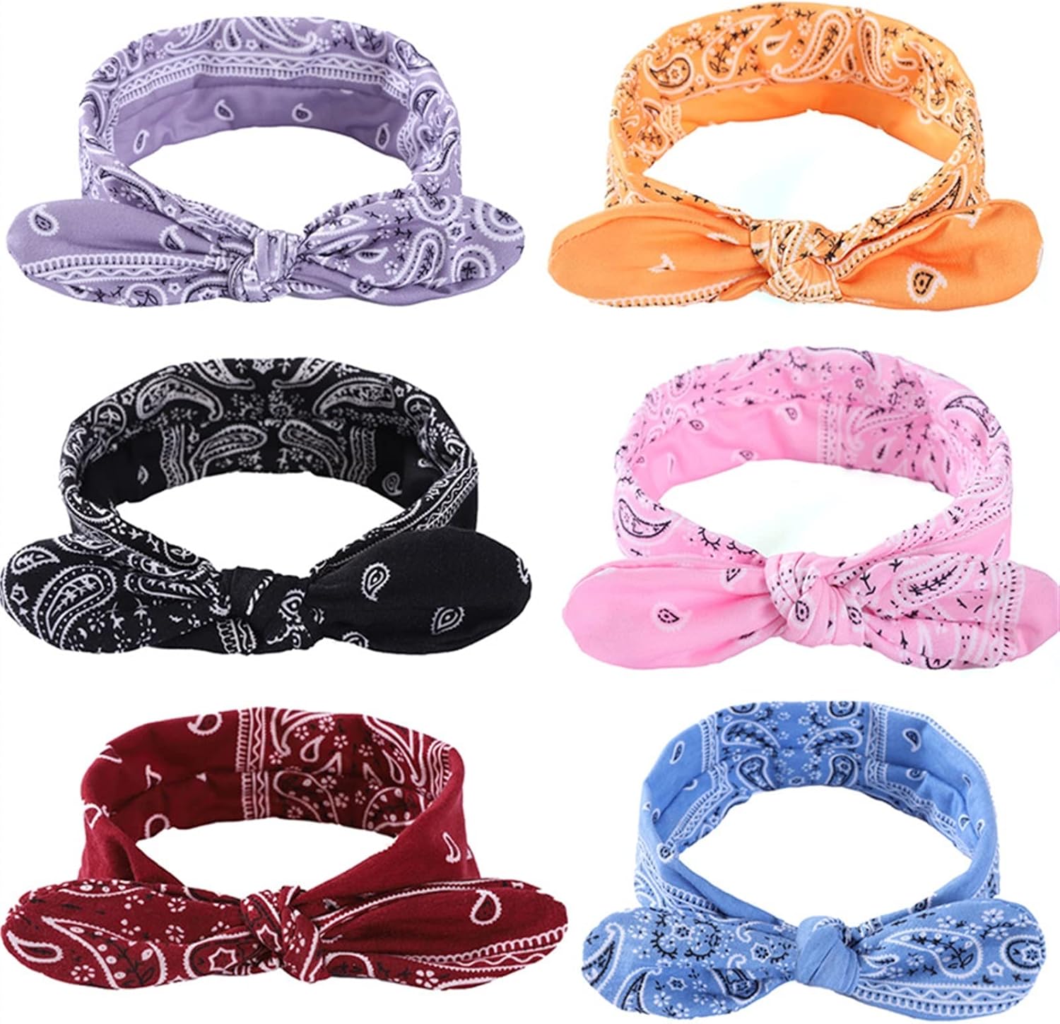 Hairband 6 Pack Headbands for Women Hair Bands with Bows Workout Running Sport Sweat Elastic Hair Wrap for Girls Hair Accessories Hair Band(Y11)