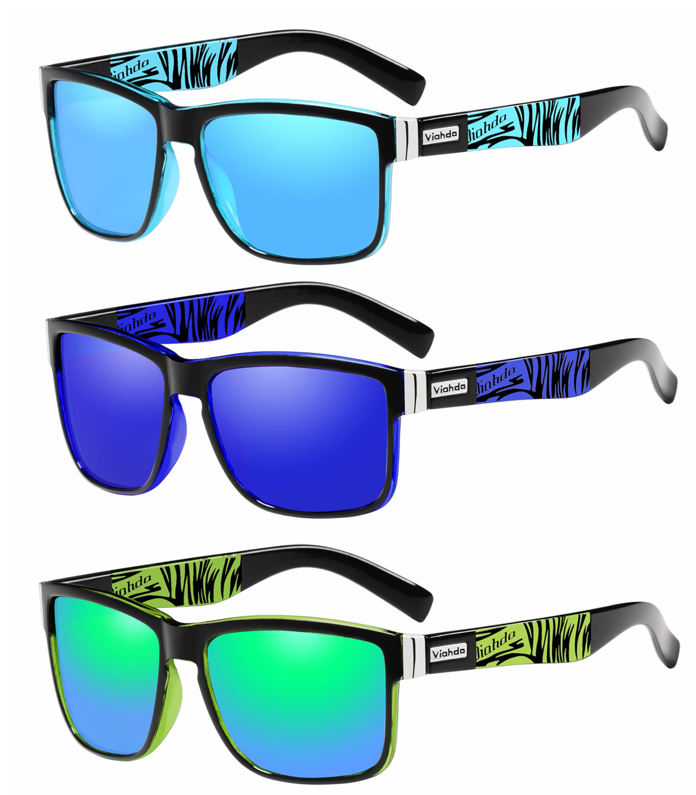 HD6009 - Occhiali da sole polarizzati sportivi da uomo, ciclismo, corsa, pesca, golf, occhiali da sole alla moda, da donna, blu, blu scuro, verde