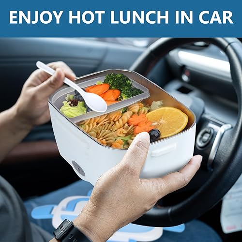 Miniatura 6 de XTKS Fiambrera de calefacción eléctrica - Fiambrera de calefacción para automóvil - Calentador de alimentos portátil perfecto para uso en automóvil,