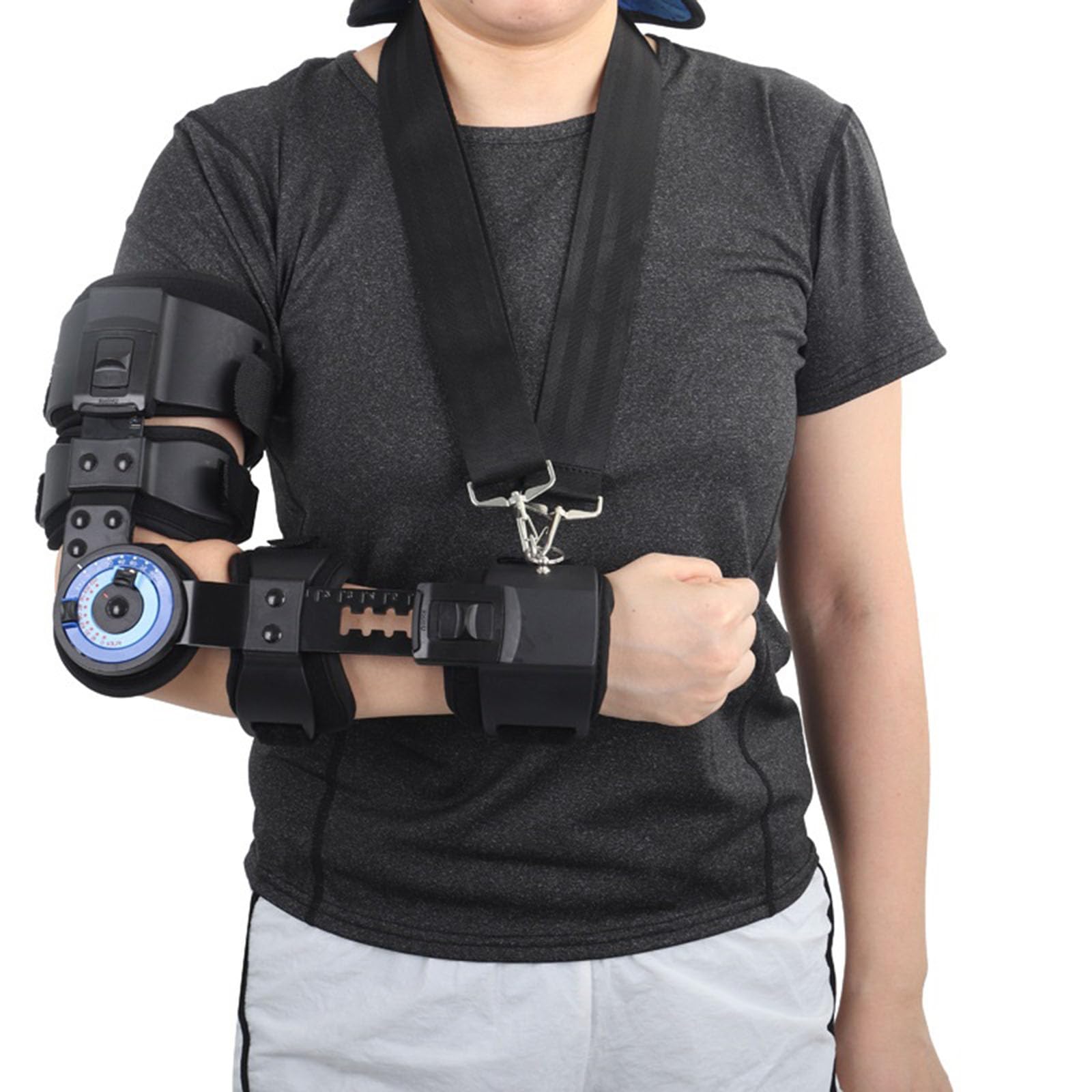 SFKLYU Codera con Bisagras Codera Ajustable con Cabestrillo Estabilizador Férula para Brazo Que Apoya la Recuperación de una Lesión Posoperatoria en el Brazo,Right