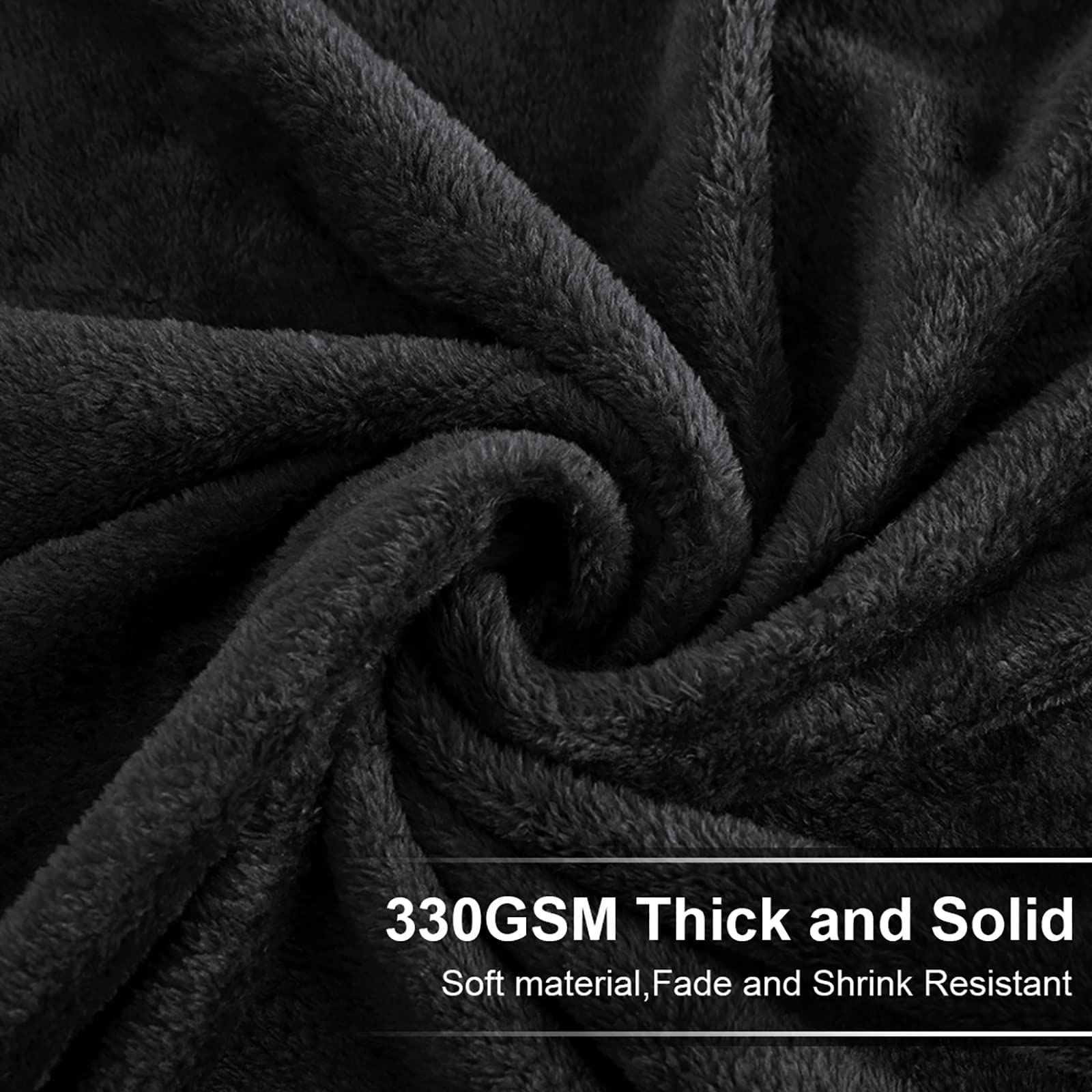 Manta suave California King cálida y mullida de microfelpa, manta térmica ligera para sofá y cama, 102 x 108 pulgadas, color negro
