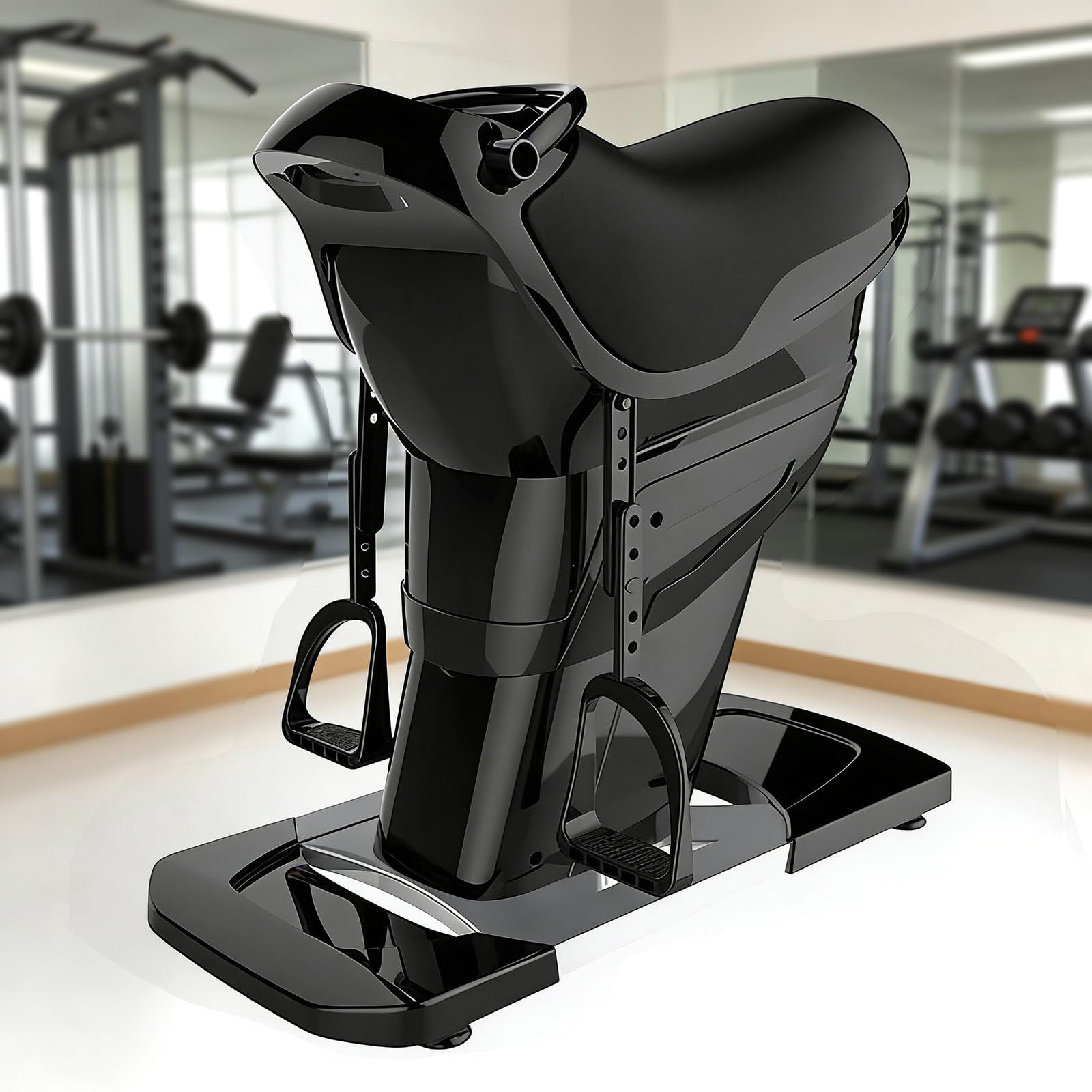 QINPI Electric Horse Riding Machine, With Bluetooth Music Function, 3 Mods, 20 Speeds, Capacity 330lbs, Indoor Electric Horse Riding Fitness Machine, for Home, Gym, Office, Garden