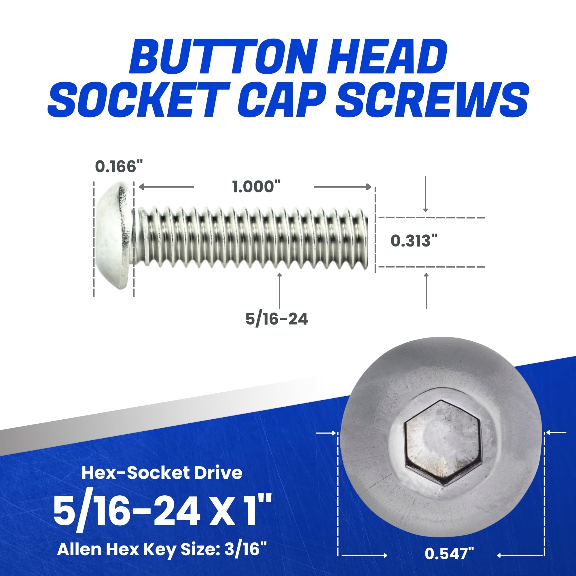 Stainless Steel Socket Head Screws - 10 Pack -2 Stainless Steel Socket Head Screws - 10 Pack -2
