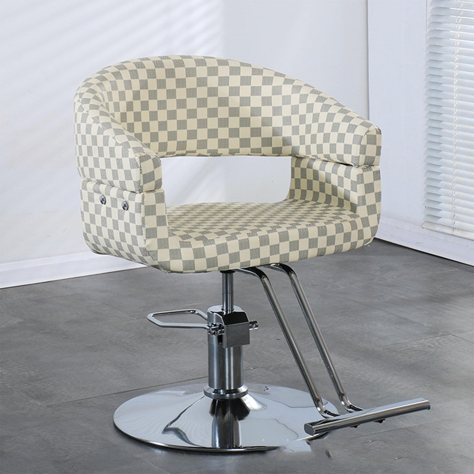 Generico Poltrona da Barbiere Professionale Girevole a 360° - Seduta Regolabile per Salone di Bellezza e Spa per casa e Parrucchiere, Elegante e Comoda Poltrona da Parrucchiere H Color