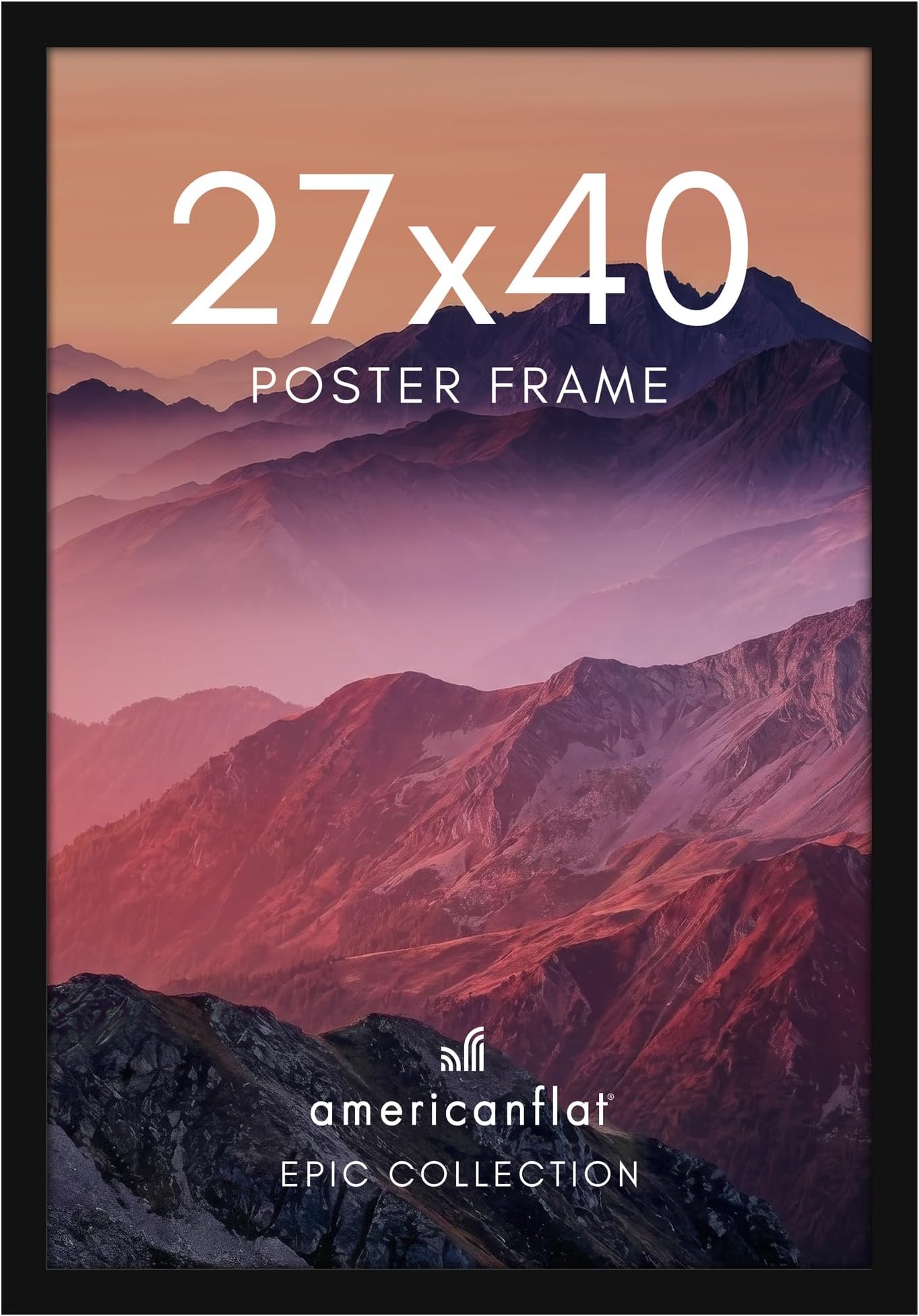 Americanflat 27x40 Poster Frame - Engineered Wood - Black