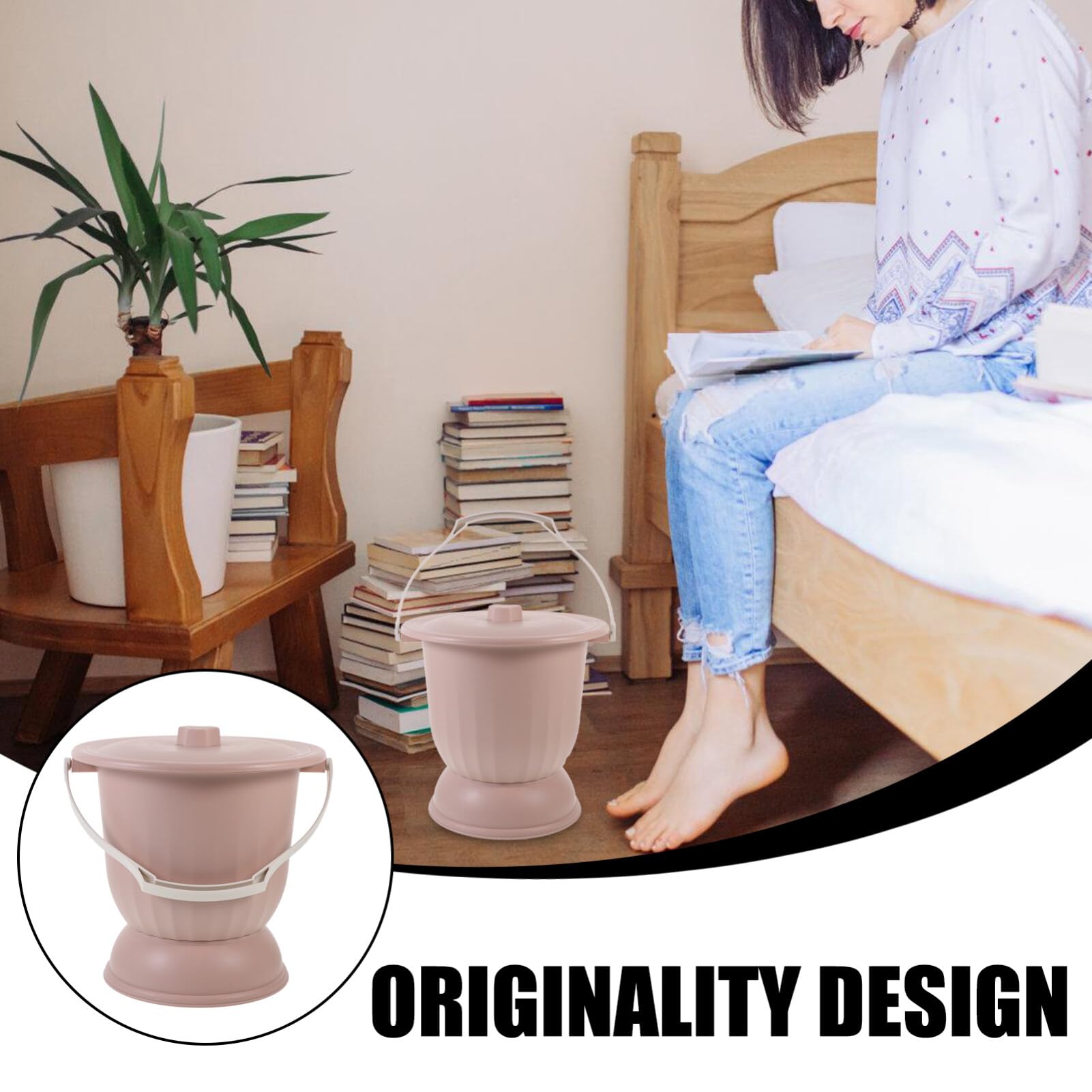 SOLUSTRE Orinal Portátil Tapa Para Adultos Unisex De Diseño Antideslizante Adecuado Para Mayores y Embarazadas Para Hogar o Hospital